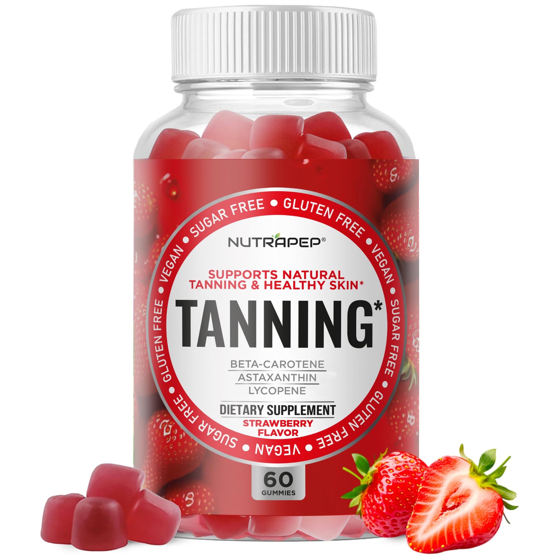 NutraPep Tanning Gummies for Women, 60 Count