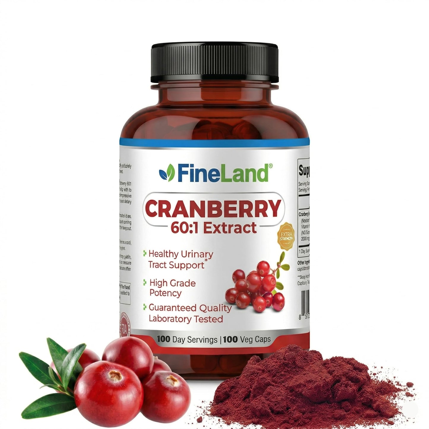 FineLand Cranberry Extract 60:1 Capsule, 100 Capsules
