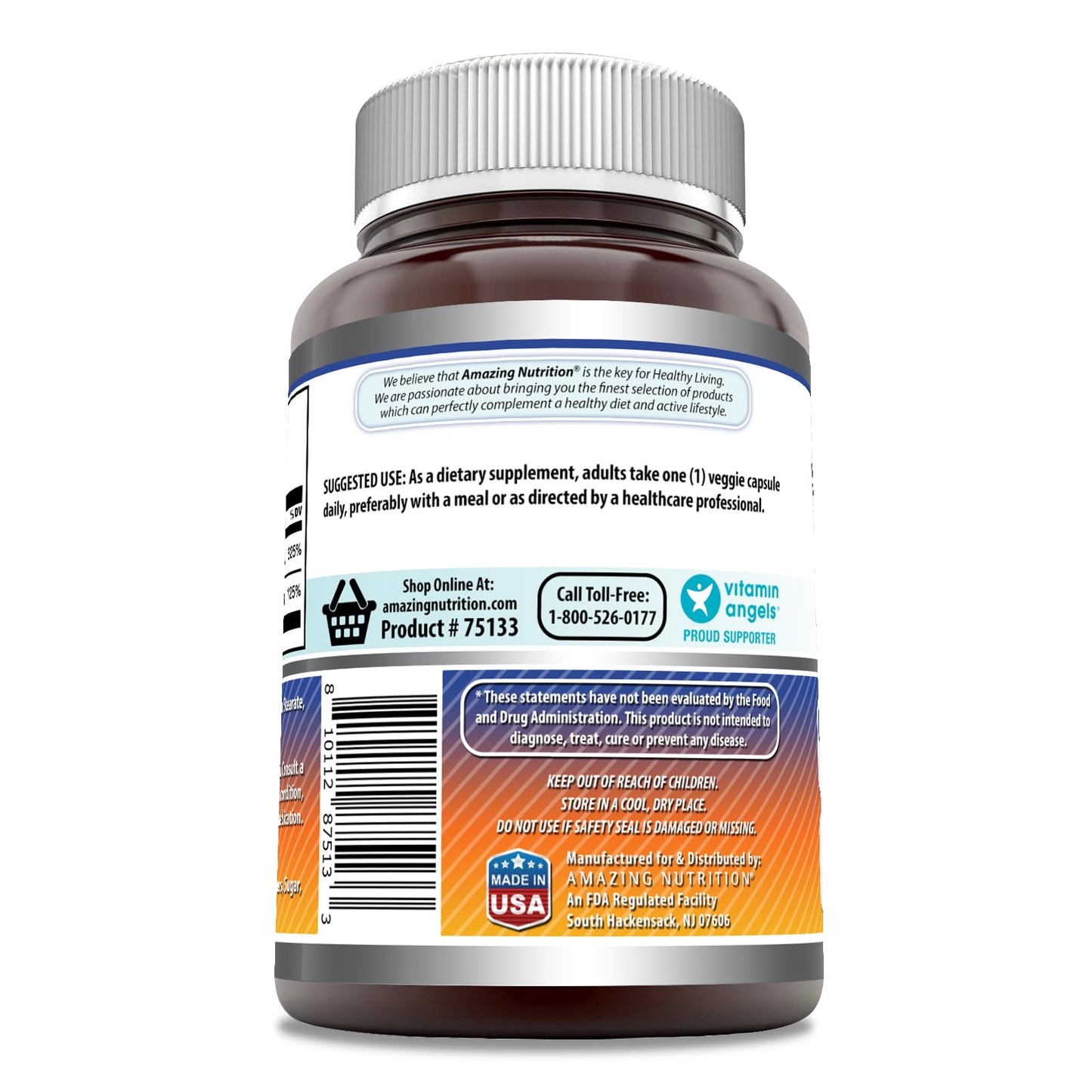 Amazing Nutrition Vitamin D3 5000 IU with Vitamin K2 100 mcg, 250 Veggie Capsules
