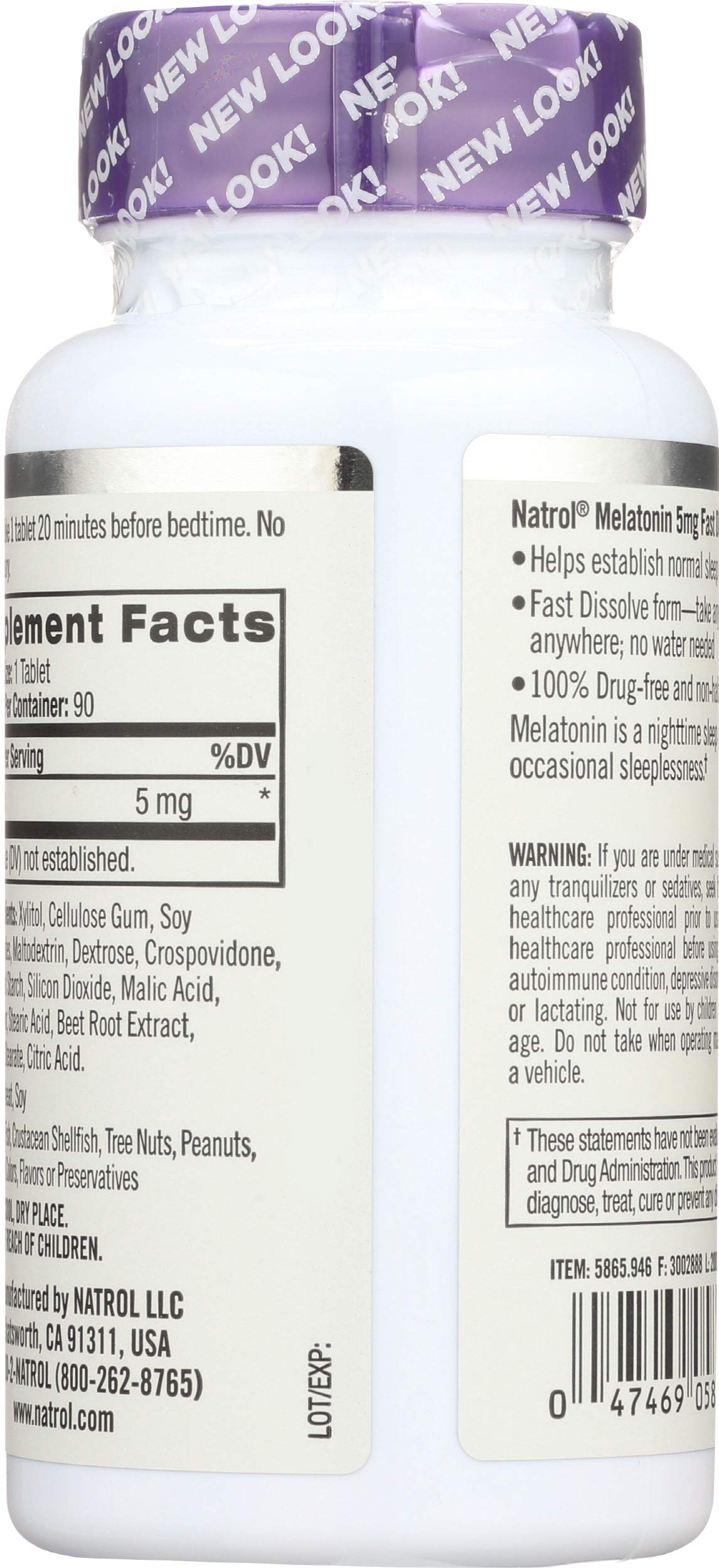 Natrol Melatonin Fast Dissolve 5 mg Tablet, 90 Tablets