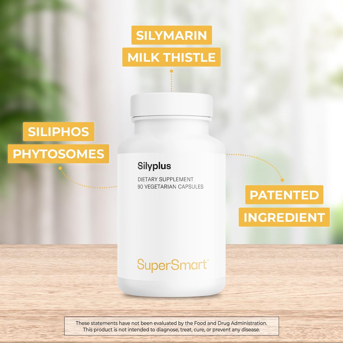 Supersmart Silyplus 360mg per Day with Silymarin Milk Thistle Siliphos Phytosomes Vegetarian Capsules, 90 Count