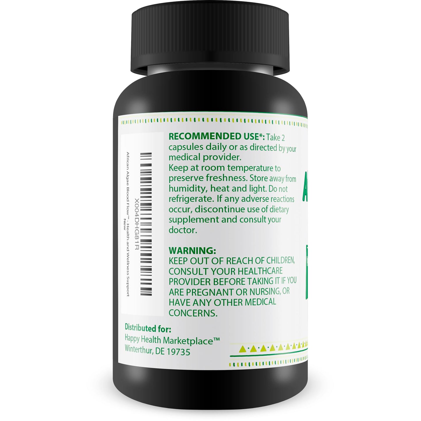 Happy Health Marketplace African Algae Blood Flow Capsule, 60 Count