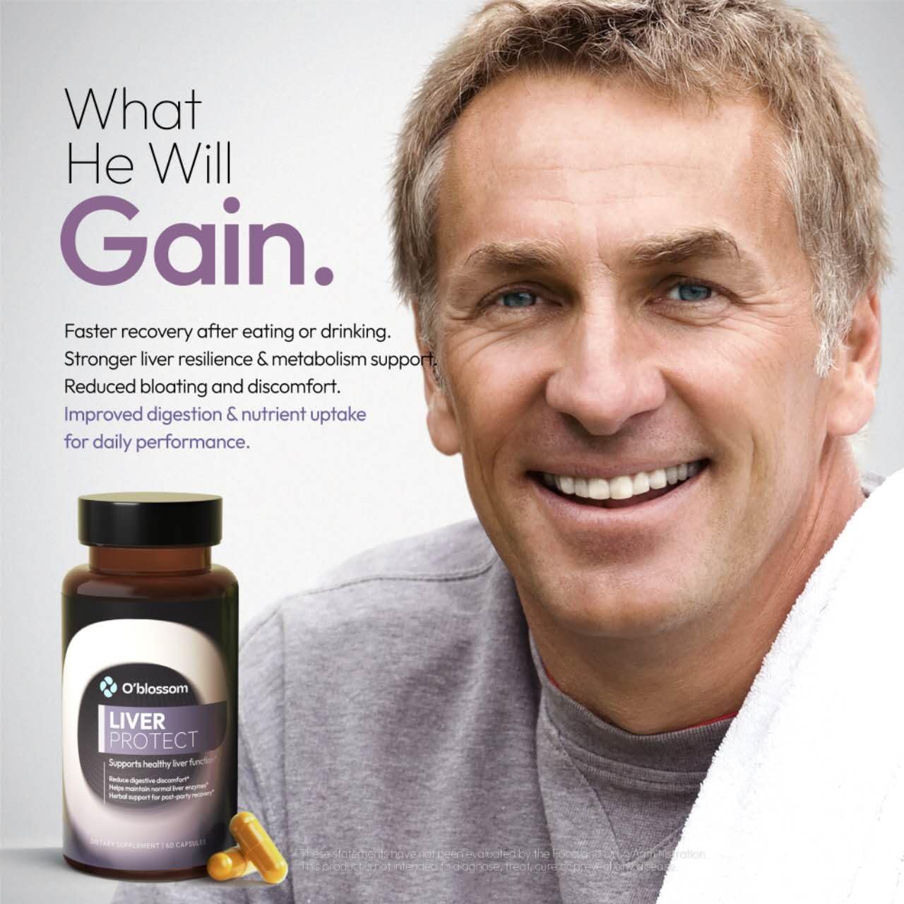 O'blossom Liver Protect Liver Cleanse Drops with Milk Thistle Capsules 60