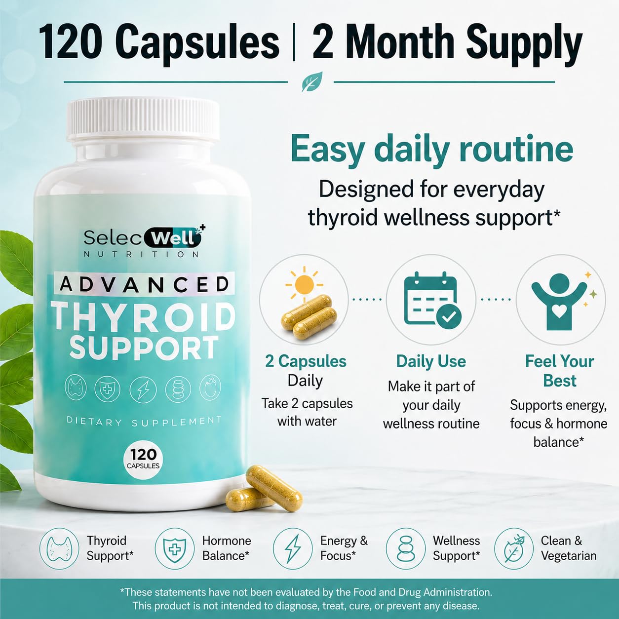 SelecWell Advanced Thyroid Support Capsule 120 Count