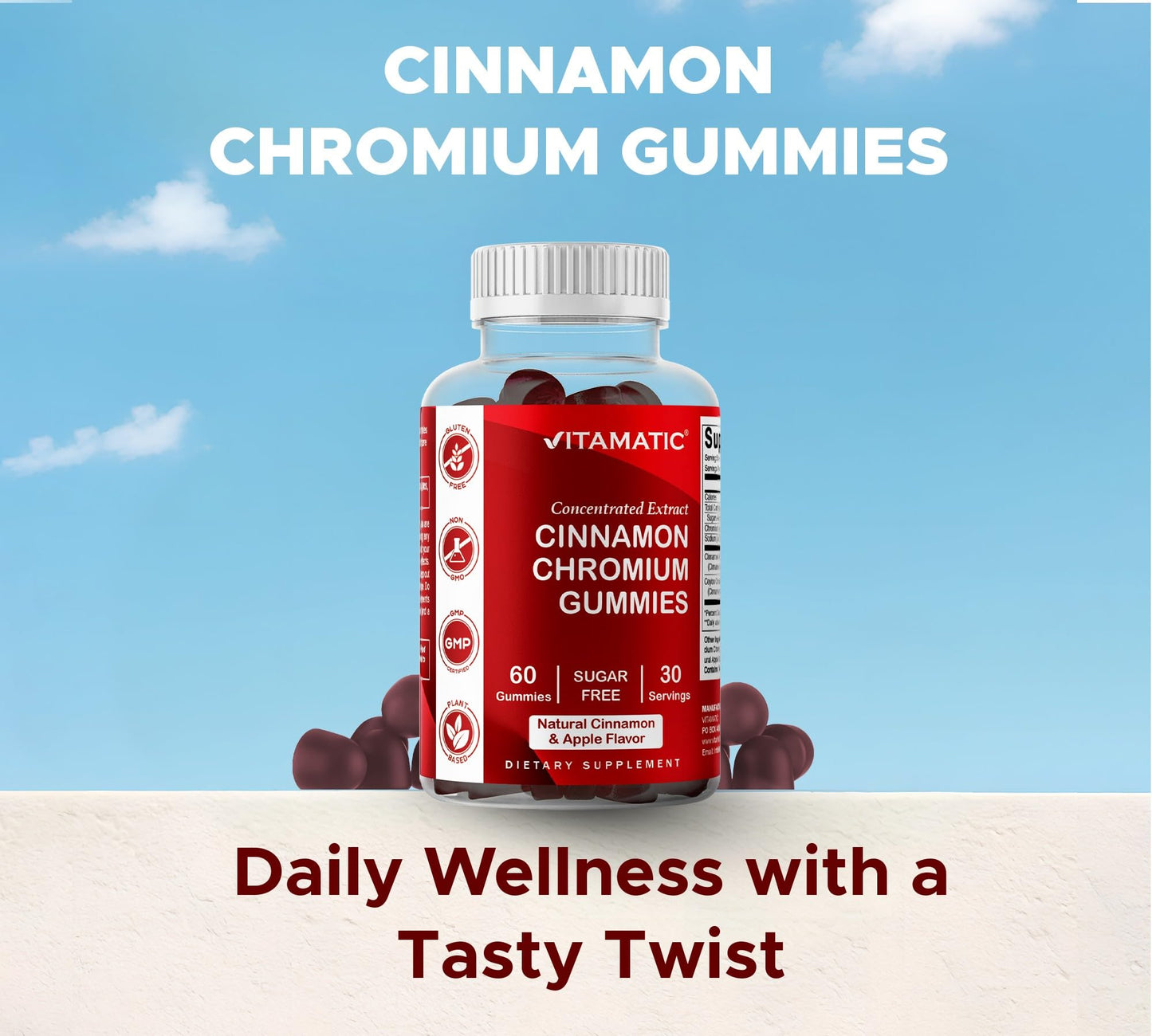 Vitamatic Cinnamon Chromium Gummies 60 Count