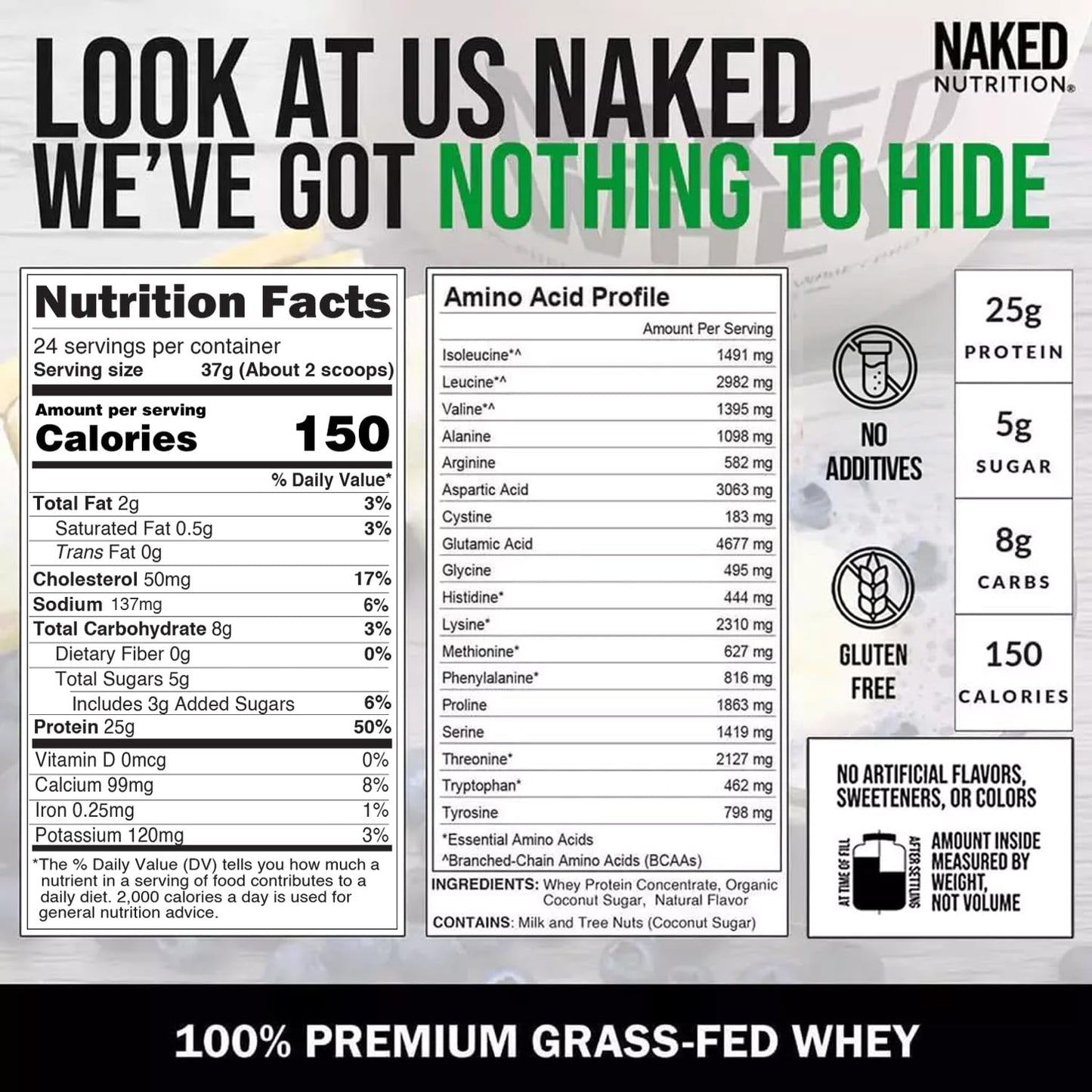 NAKED Whey Vanilla Protein Powder 32 oz