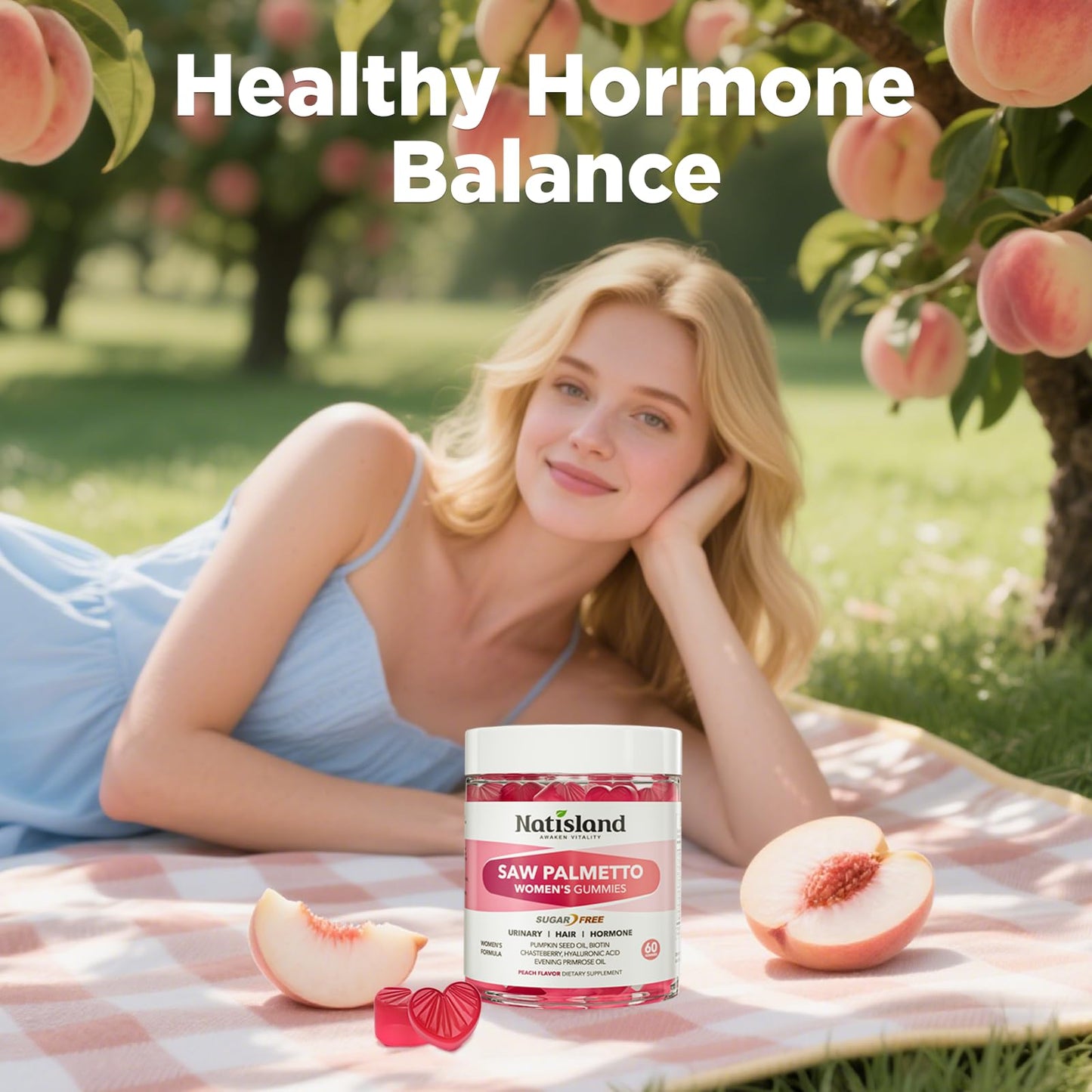 NATISLAND Saw Palmetto for Women Gummies 120 Gummies