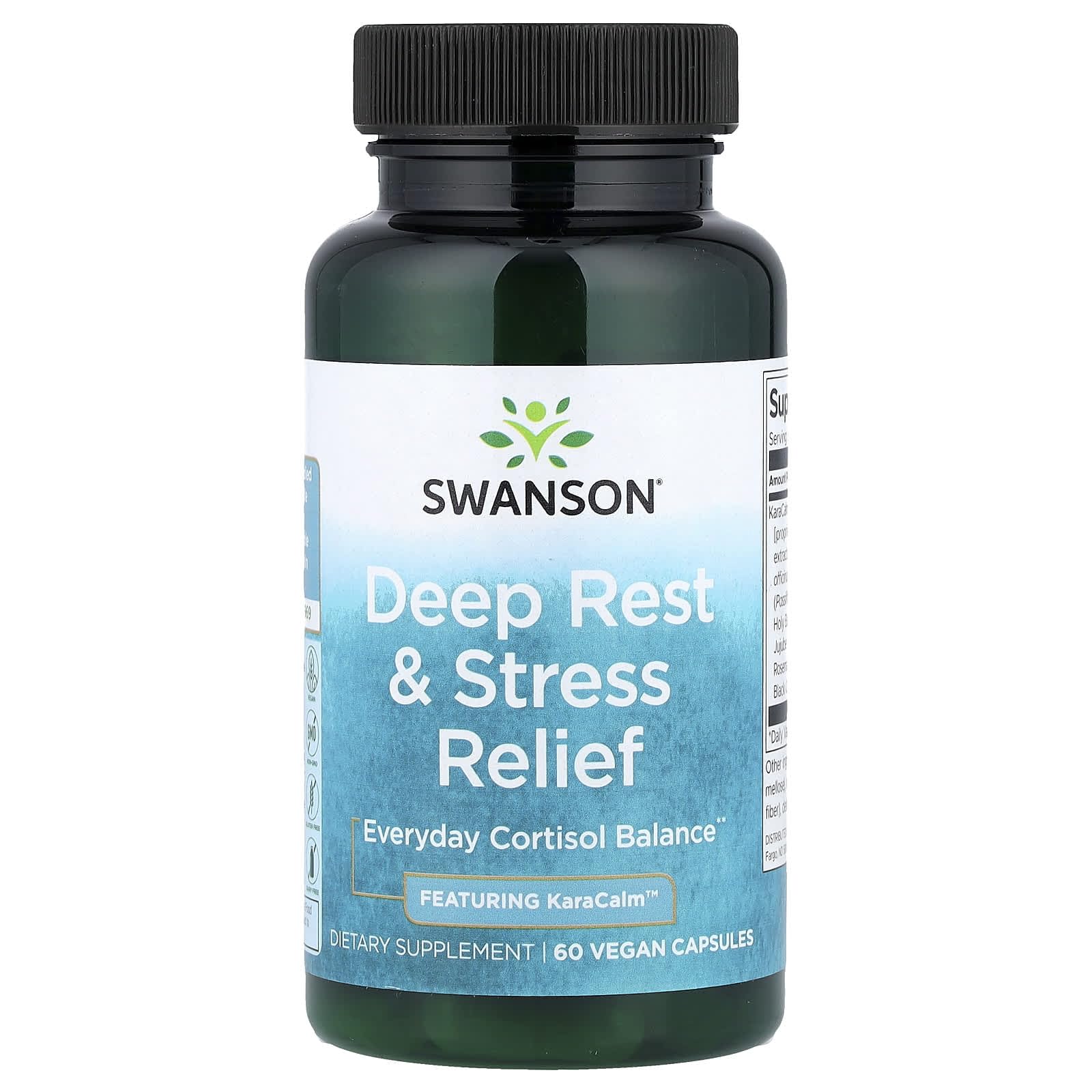 Swanson Deep Rest and Stress Relief Featuring Karacalm 500 mg 60 Capsules