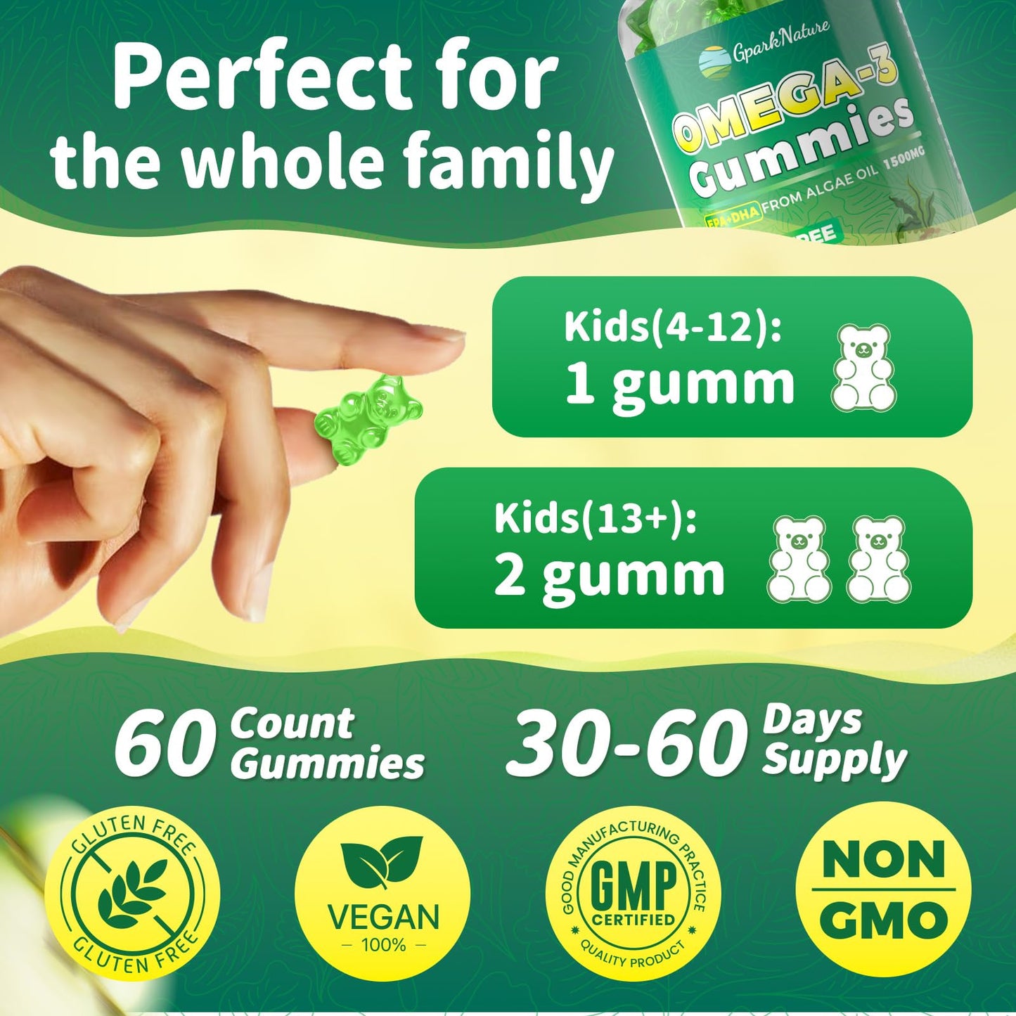 GparkNature Omega-3 Gummies 120 Count