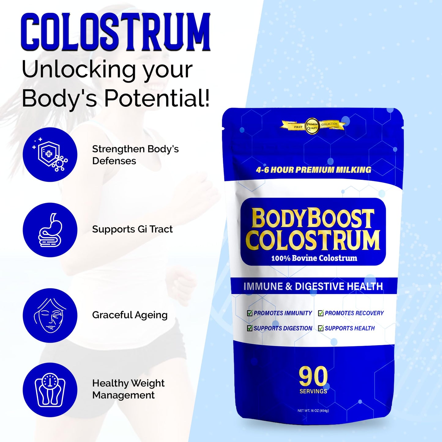 BodyBoost Colostrum Powder, 16 oz