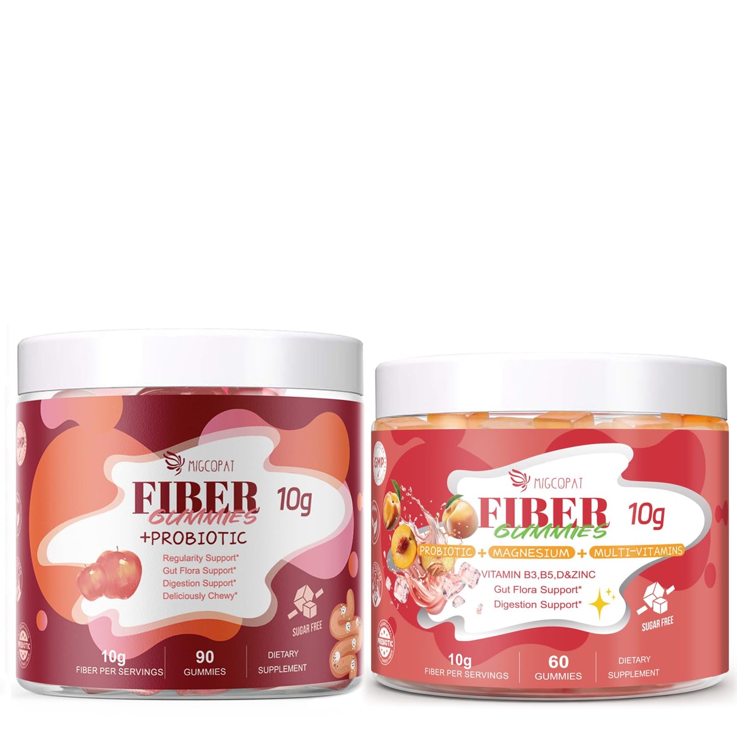 Migcopat Apple Fiber & Peach Fiber Gummies