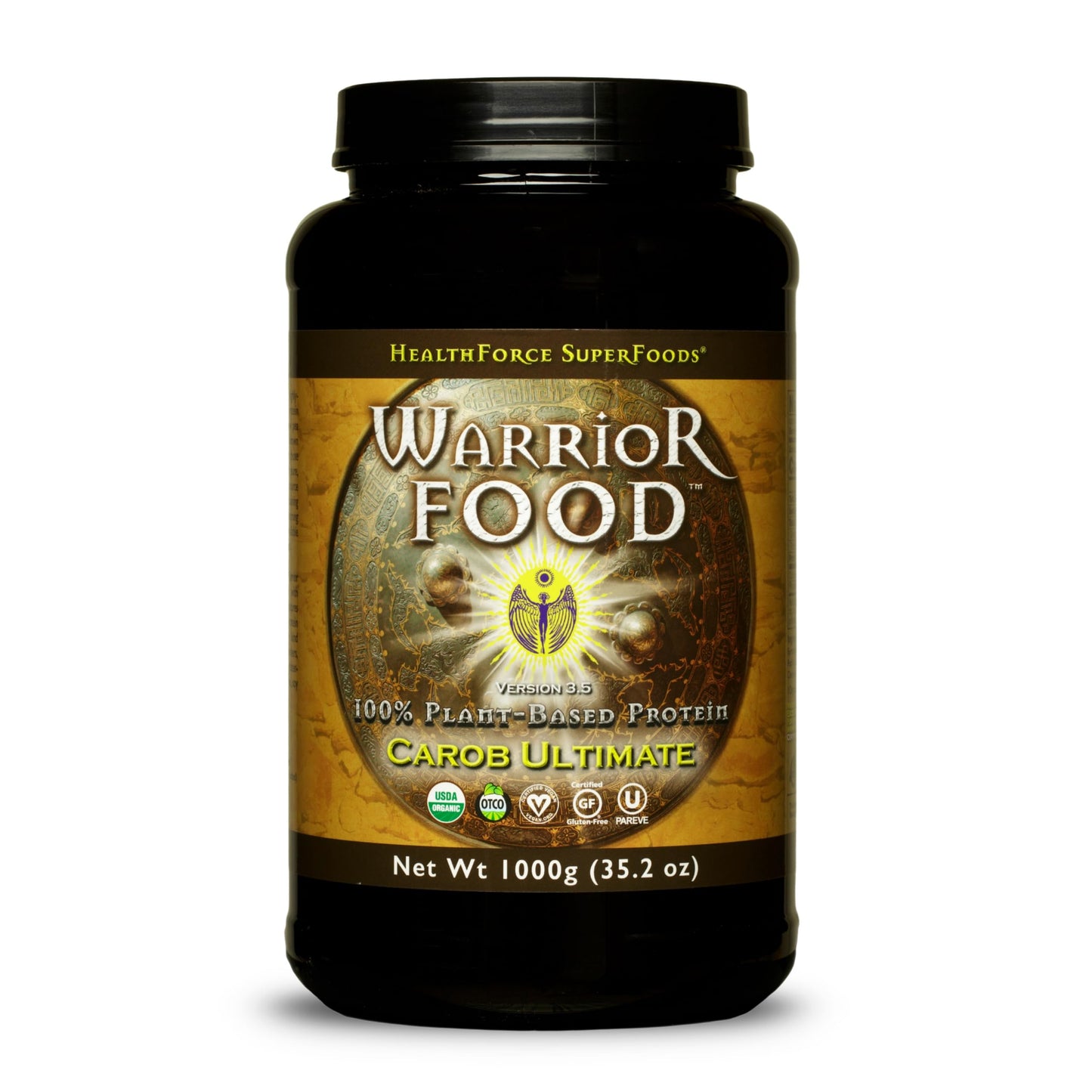 HealthForce SuperFoods Warrior Food Protein Powder Carob Flavor 1000 Grams