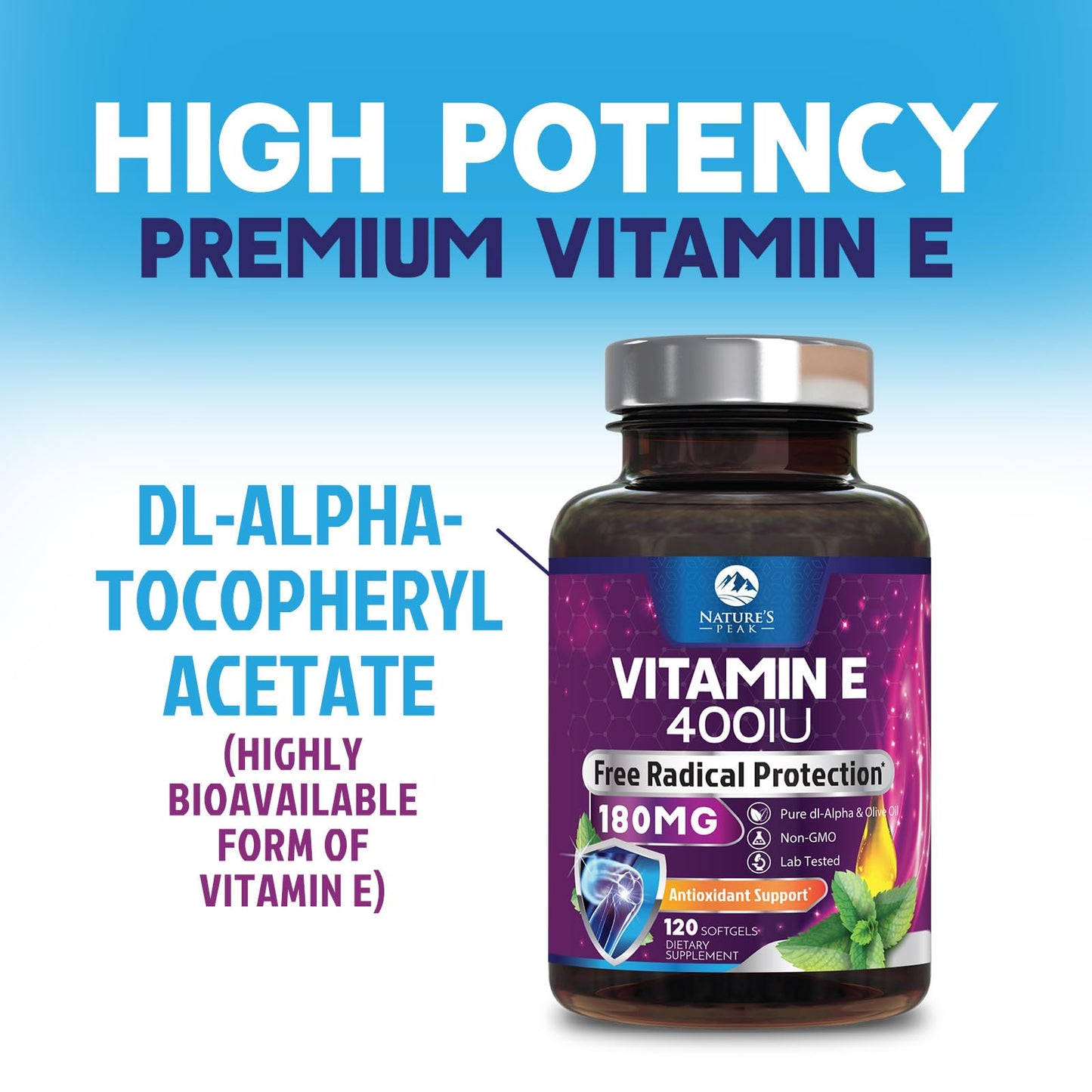 Nature's Peak Vitamin E 180 mg DL-Alpha Softgels 120