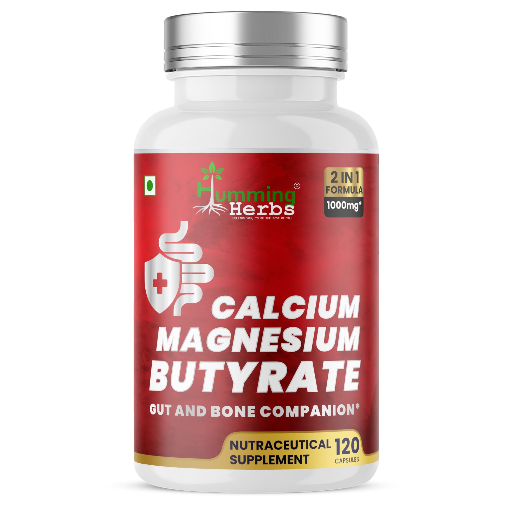 Humming Herbs Calcium Magnesium Butyrate Capsules 120 Capsules