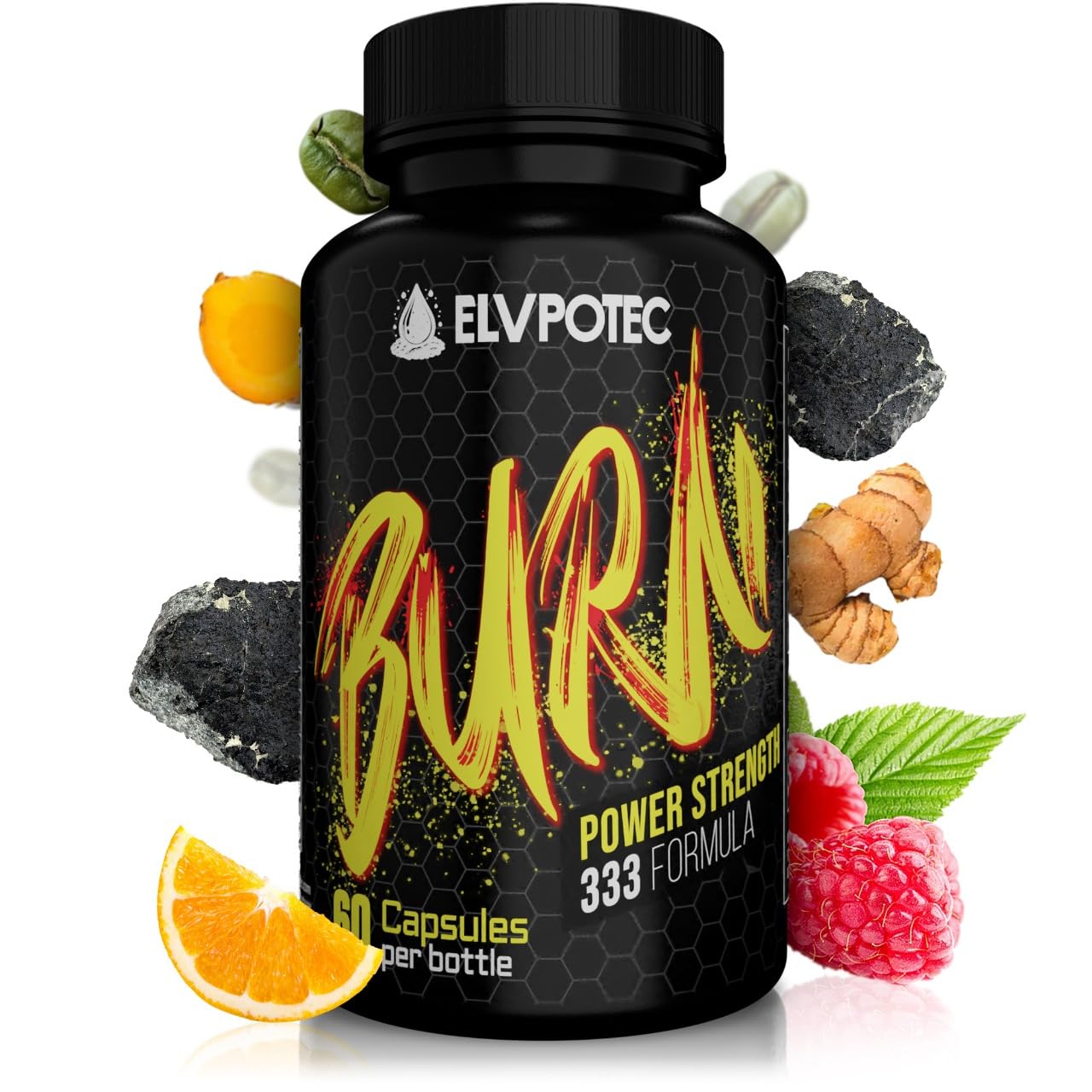 ELVPOTEC Power Strength 333 Daily Wellness Supplement – Immune & Digestive Health Support with Vitamin B12, Fiber & Herbal Blend – Energy, Stress & Metabolism Support for Men & Women – 60 Capsules