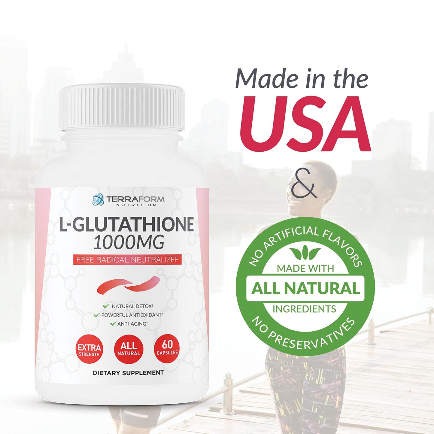 TerraForm Nutrition L-Glutathione Supplement Capsule 60 Capsules