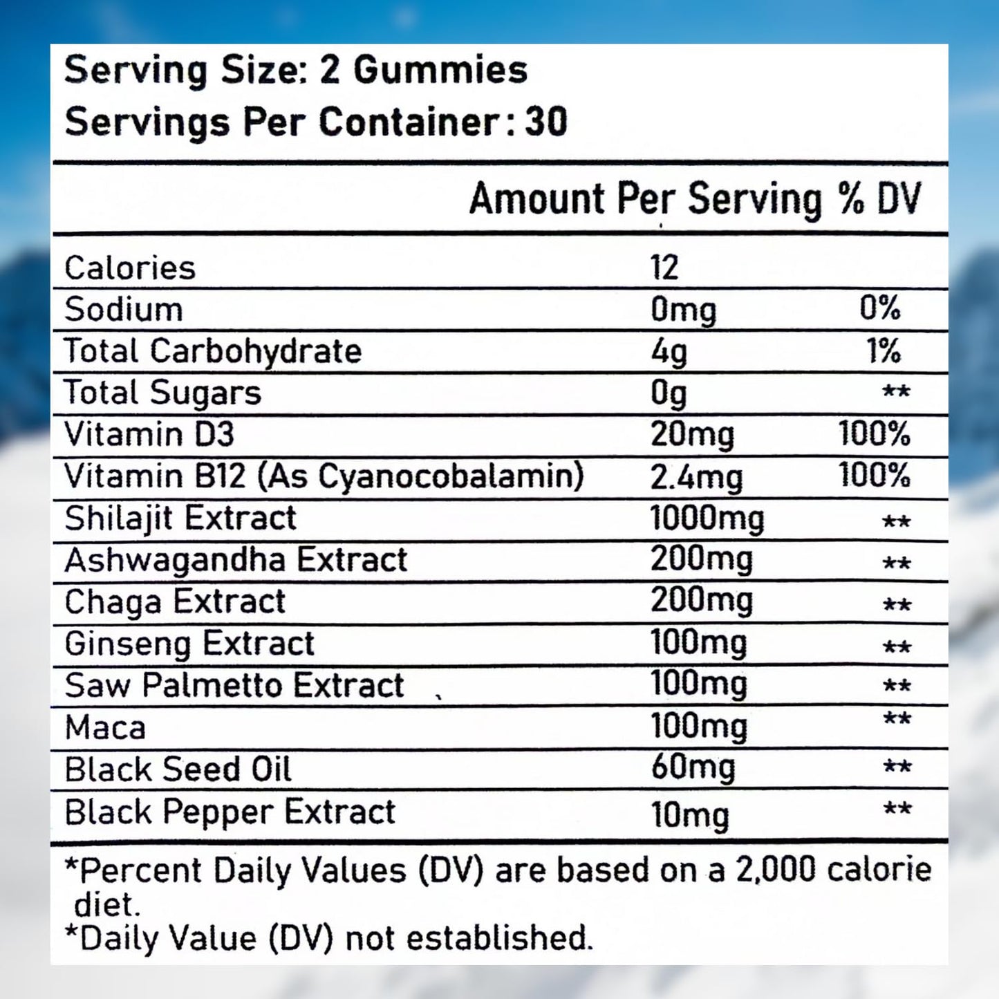Putaojun Himalayan Gold Shilajit Gummies 60 Count