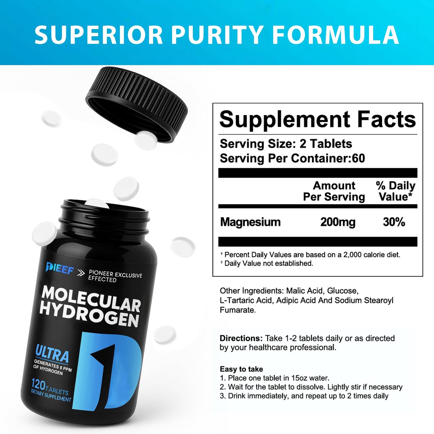 Selvique Hydrogen Water Tablets Tablet 120 Count