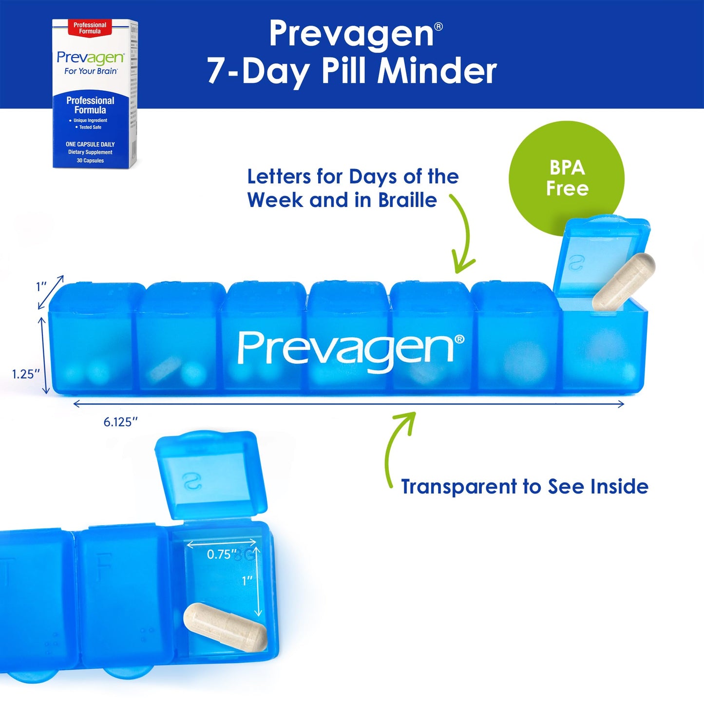 Prevagen Professional Formula with 7-Day Pill Minder 30 Capsules