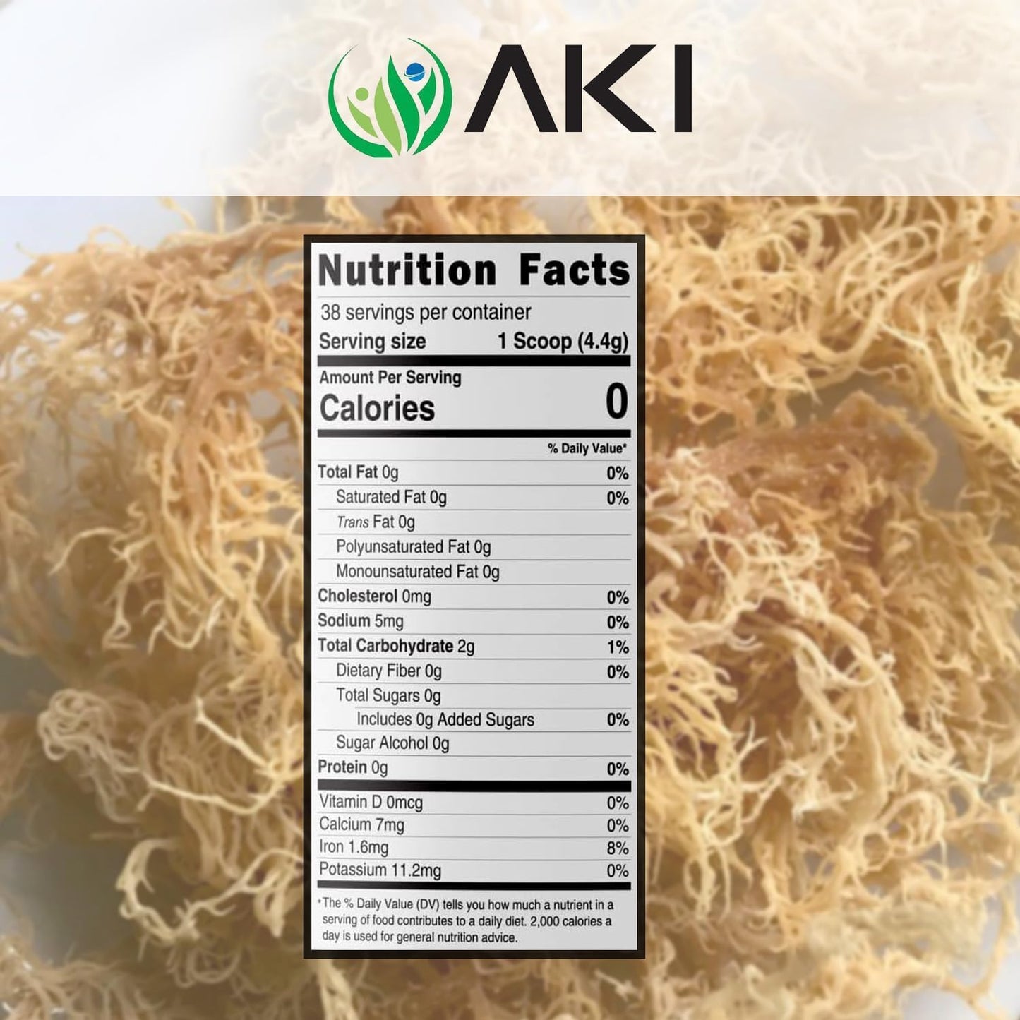 AKI ORGANIC Irish Sea Moss Powder, 6 oz