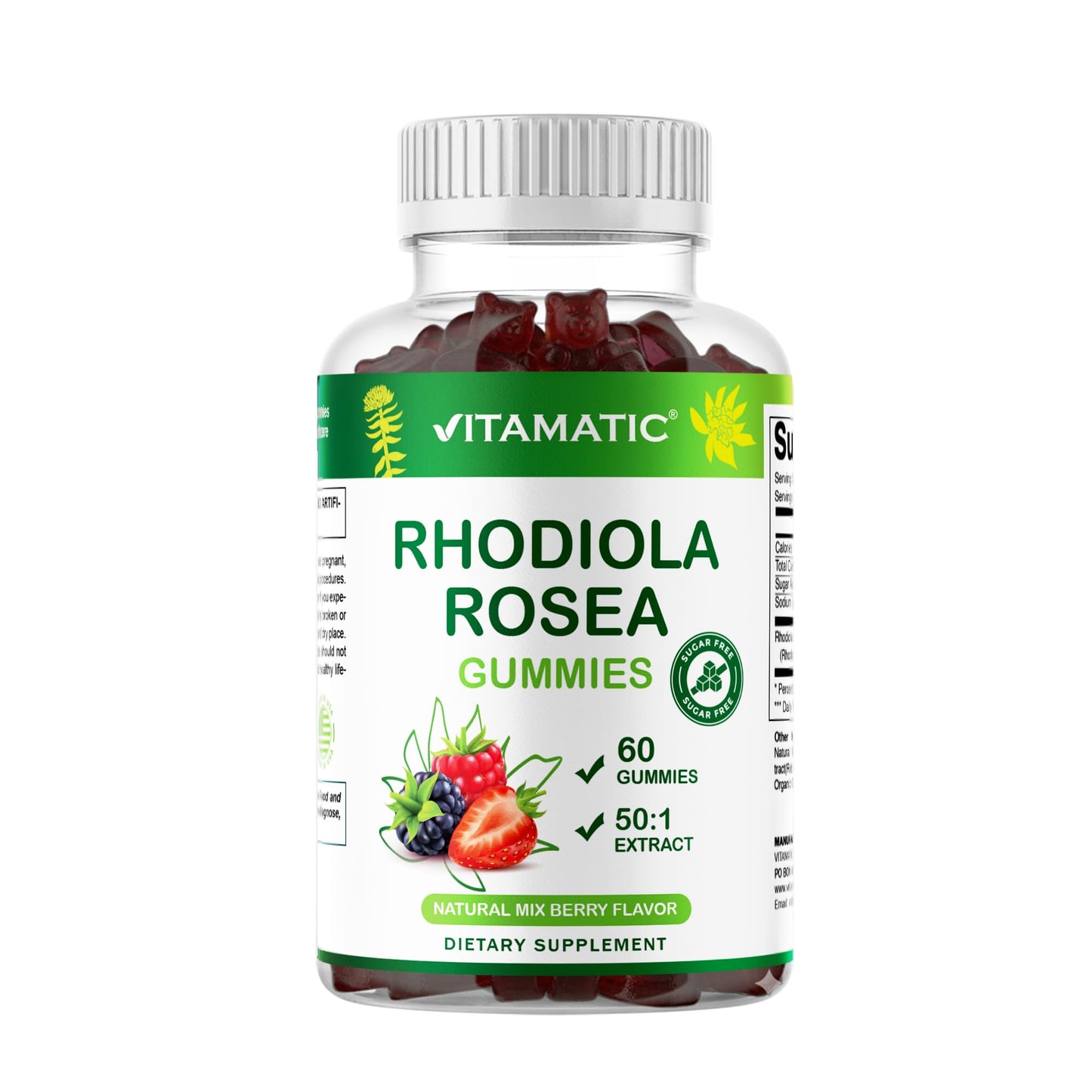 Vitamatic Rhodiola Rosea Gummies, 60 Count
