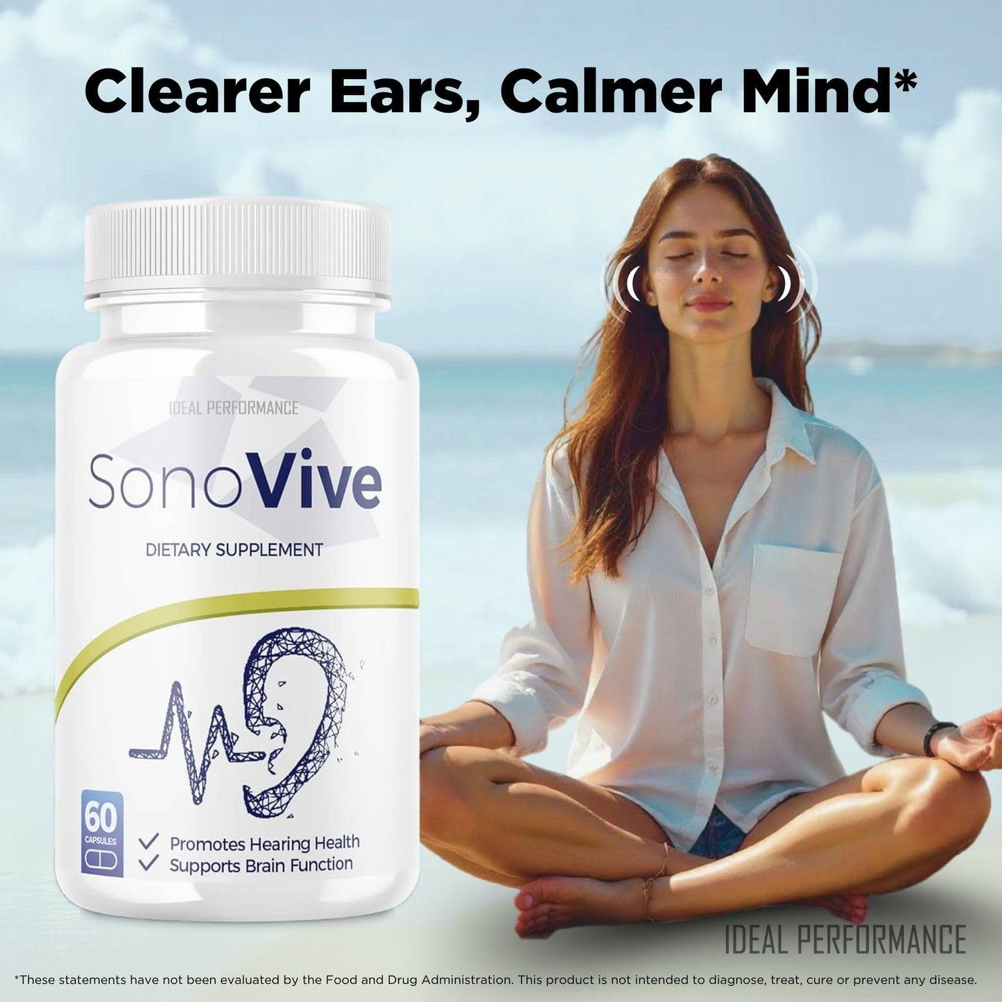 IDEAL PERFORMANCE Sonovive Hearing Supplement Capsules, 60 Capsules