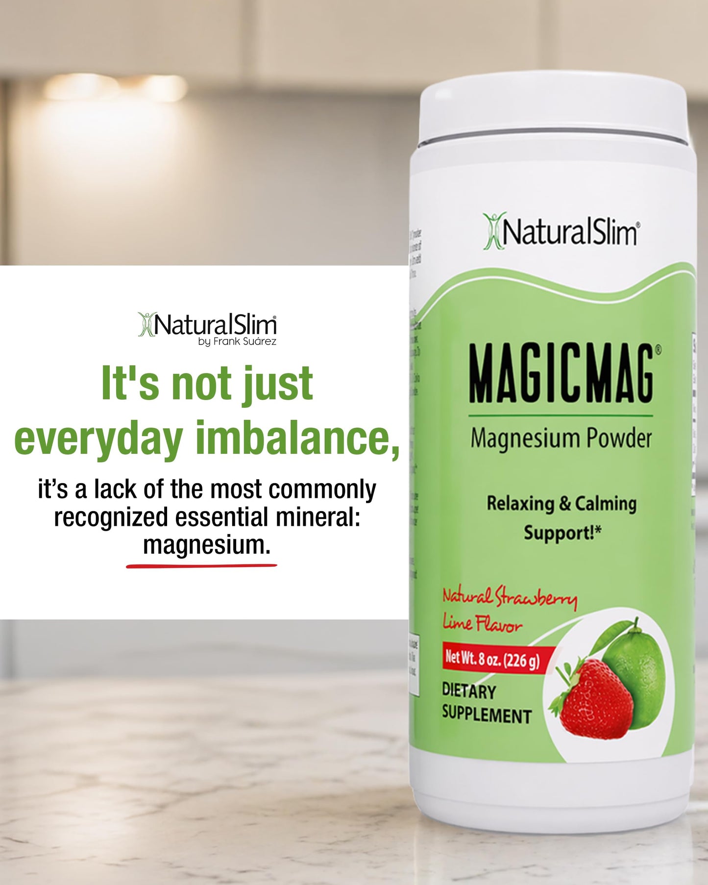 NaturalSlim MagicMag Magnesium Citrate Powder, 24 oz, 3 Pack