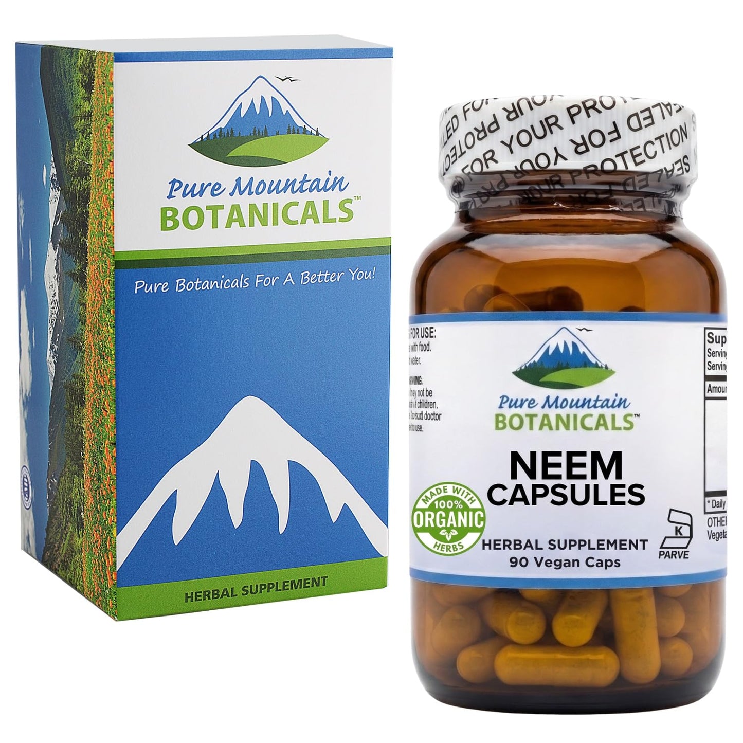 Pure Mountain Botanicals Neem Capsules 90 Count