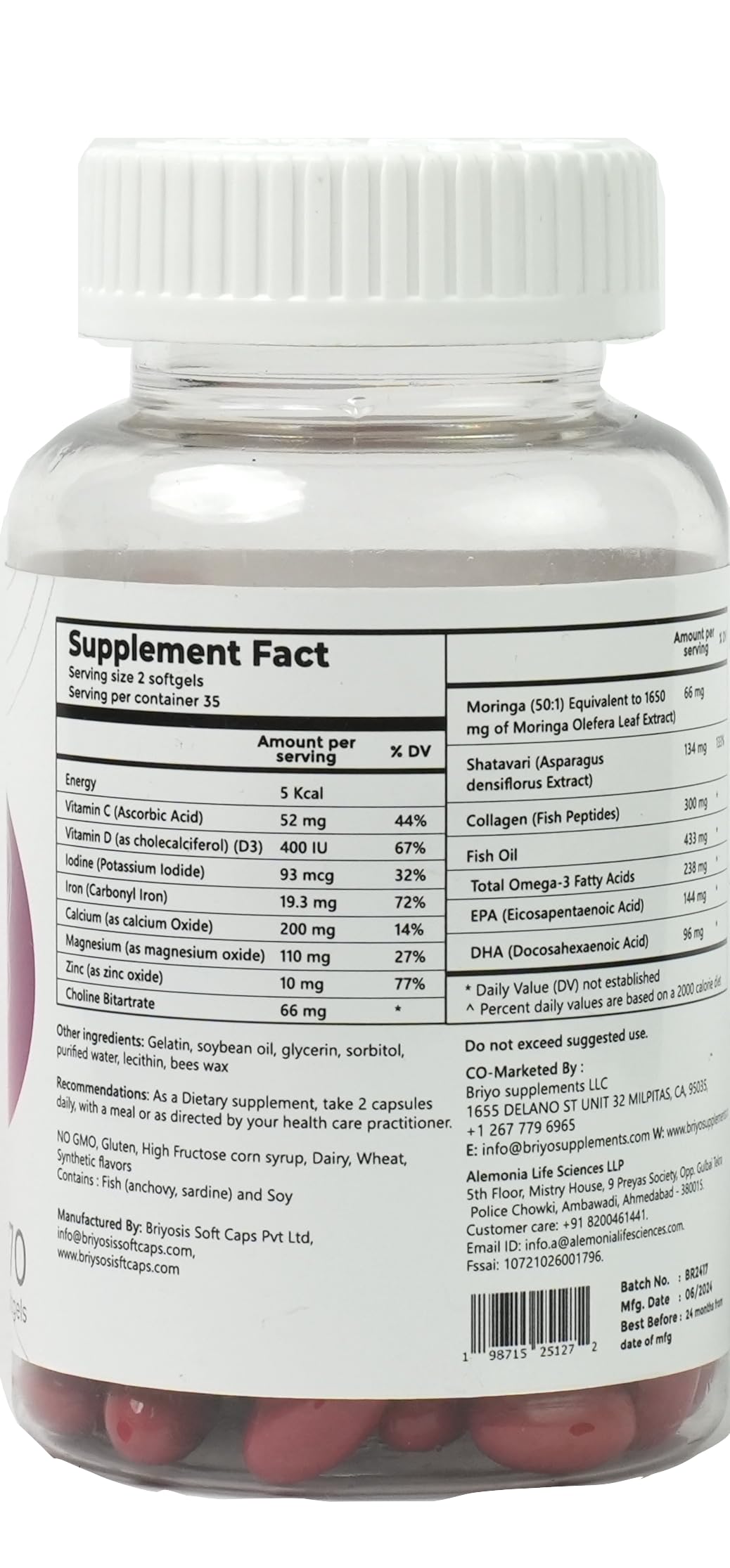 Briyo All Around Mom Complete Postnatal Formula Capsule, 60 Count