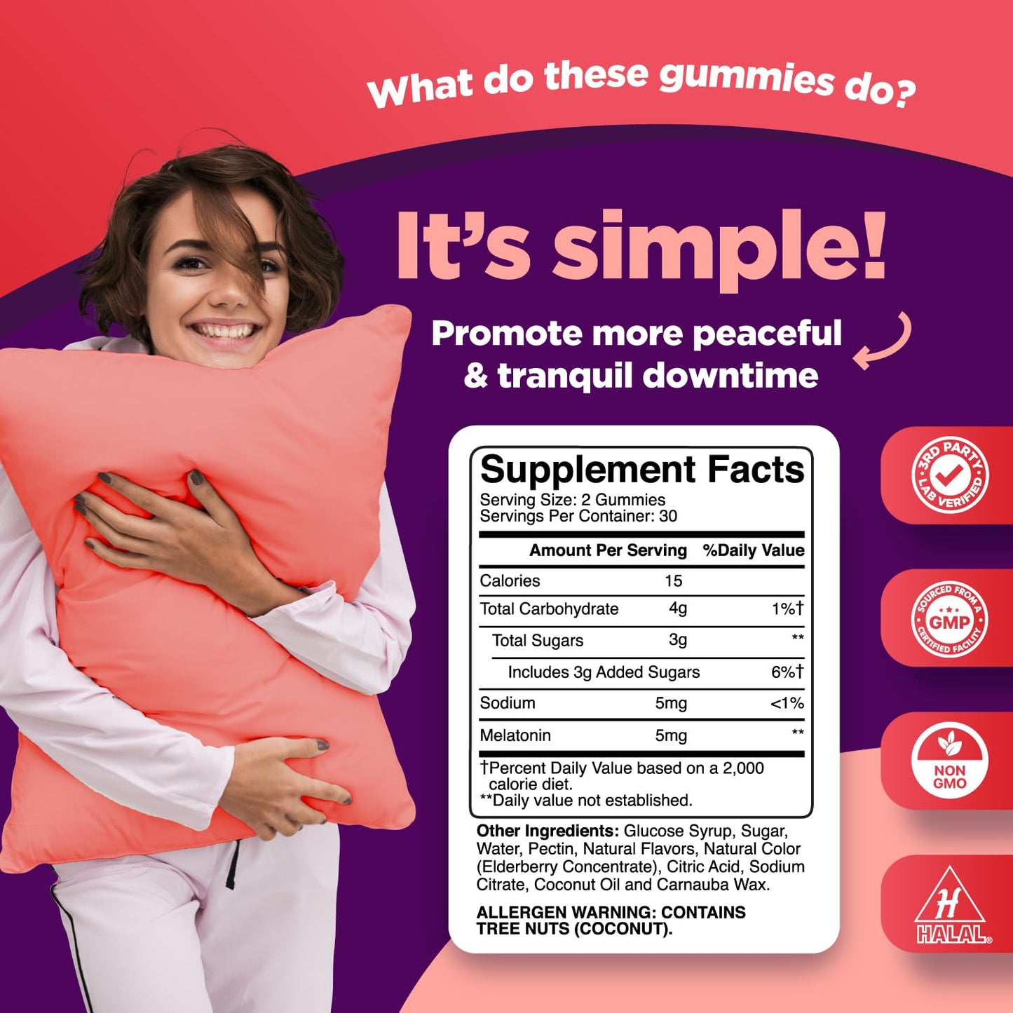 Phytoral Melatonin Gummy Vitamins Sleep Supplement 5mg, 60 Count