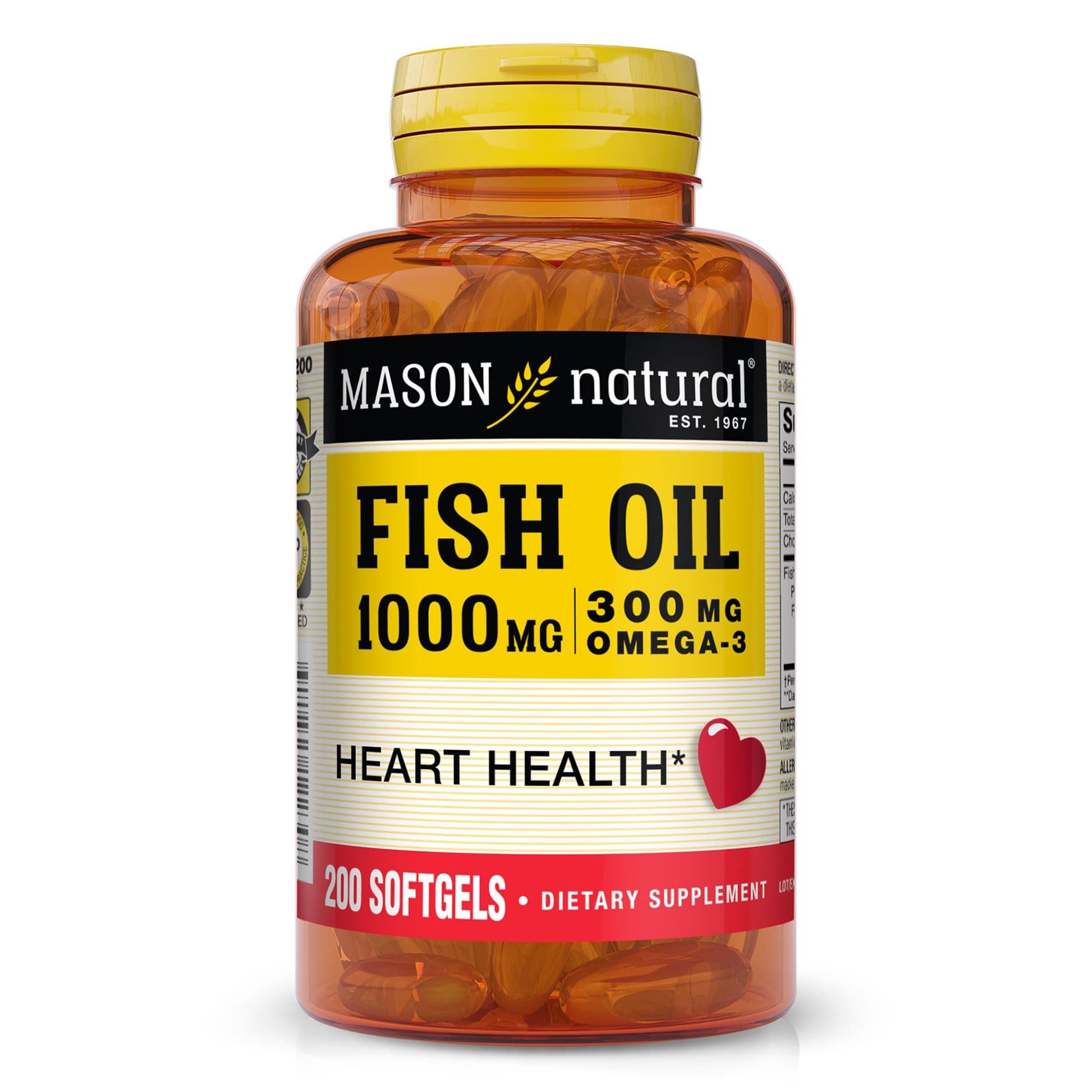 MASON NATURAL Omega-3 Fish Oil Softgel 200 Count