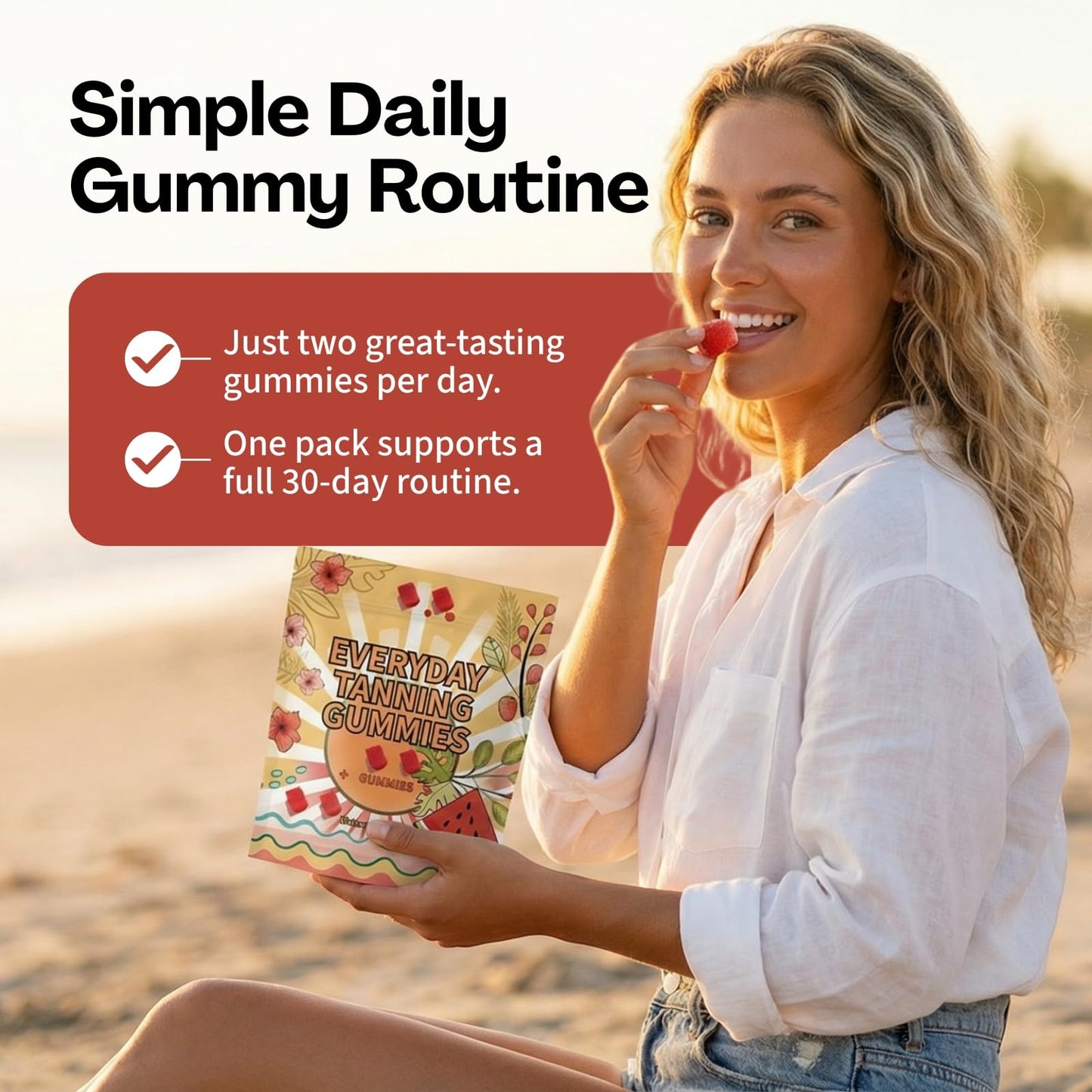 Generic Daily Tanning Gummies Capsule, 60 Capsules