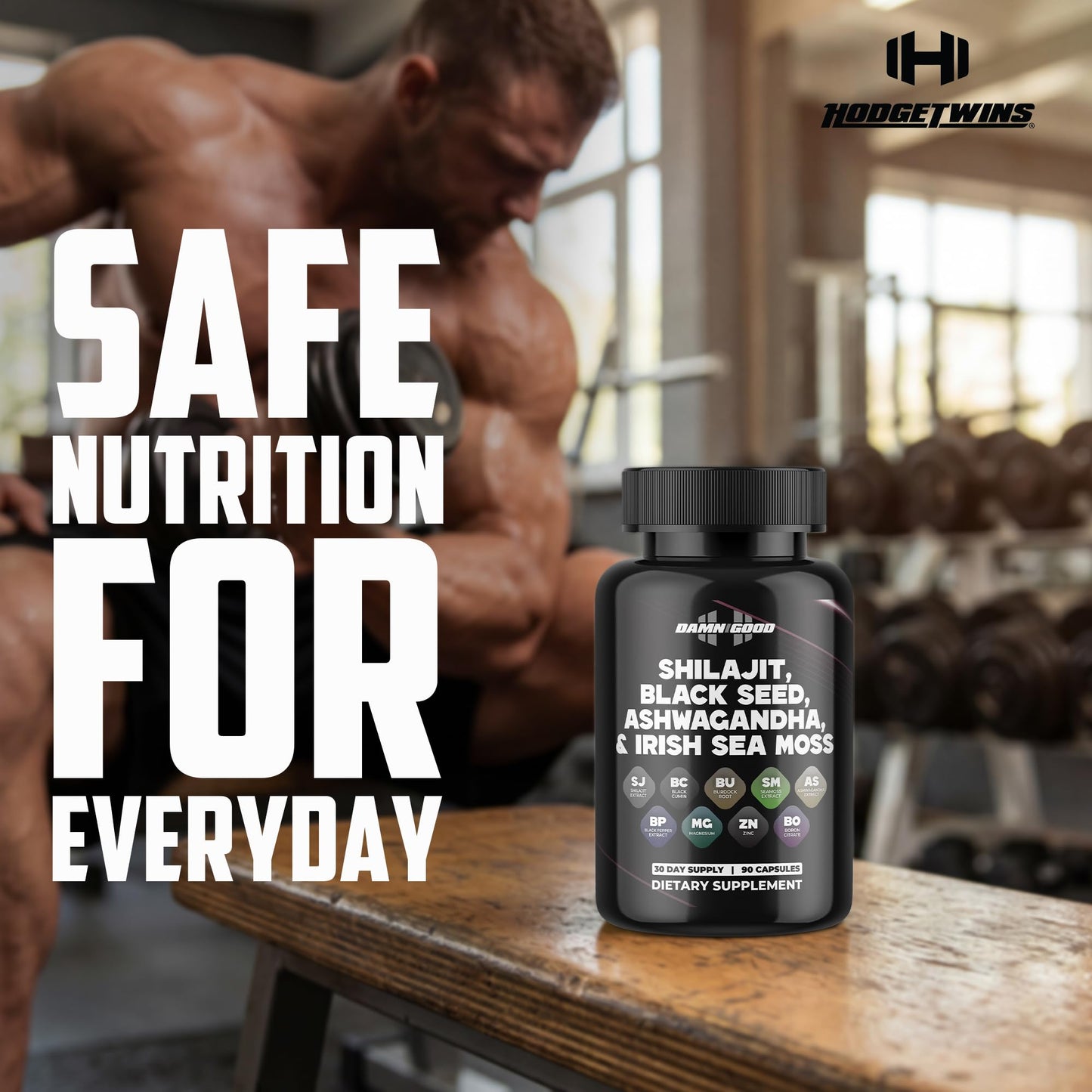DAMN GOOD The Hodge Twins Maximum Vitality Organic Shilajit Capsules 90 Count