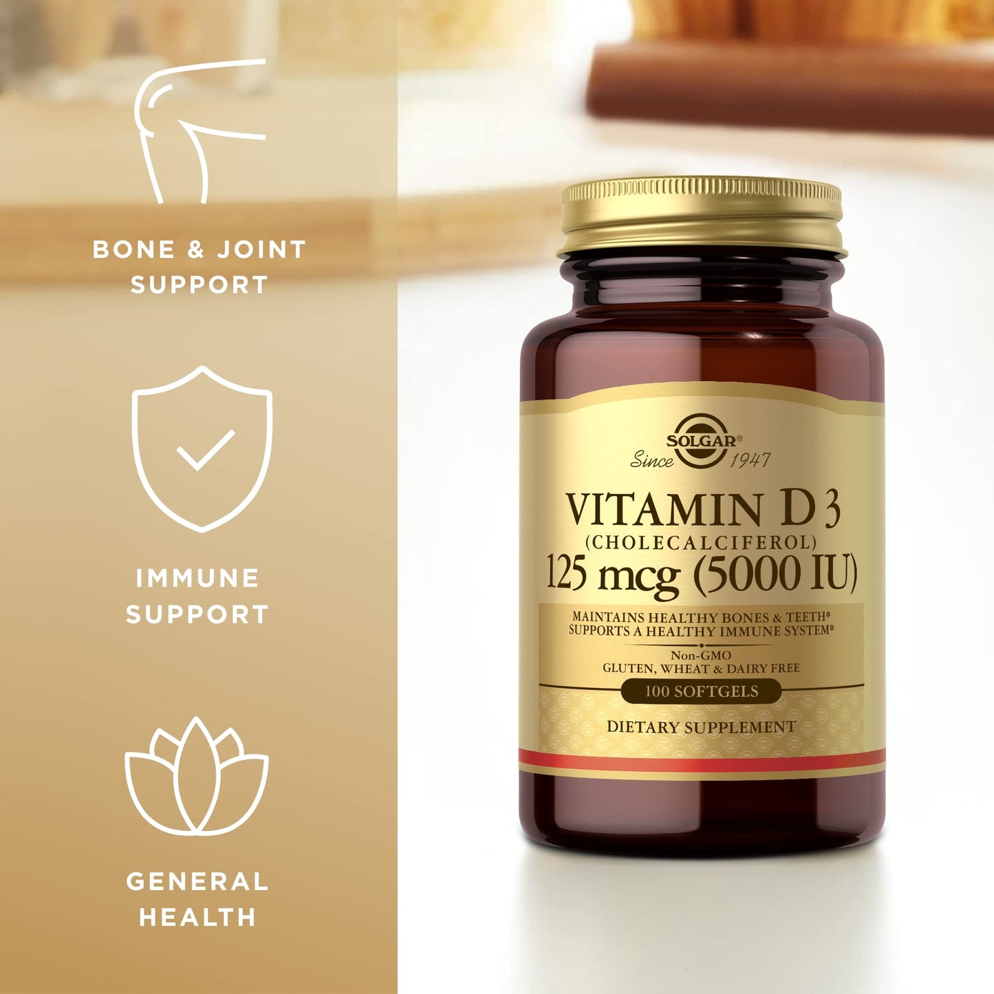 Solgar Vitamin D3 (Cholecalciferol) 10 mcg (400 IU) Softgels 200