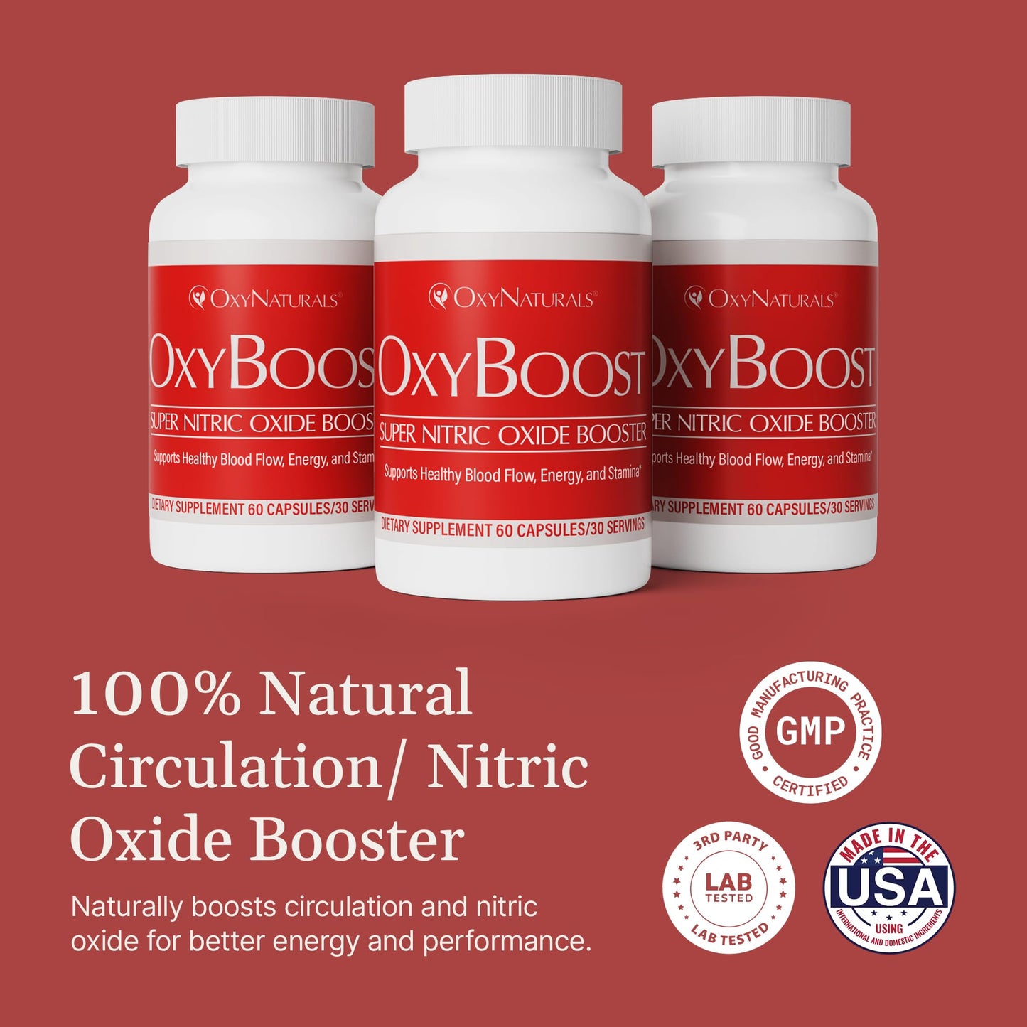 OxyNaturals OxyBoost Nitric Oxide Supplement 60 Capsules
