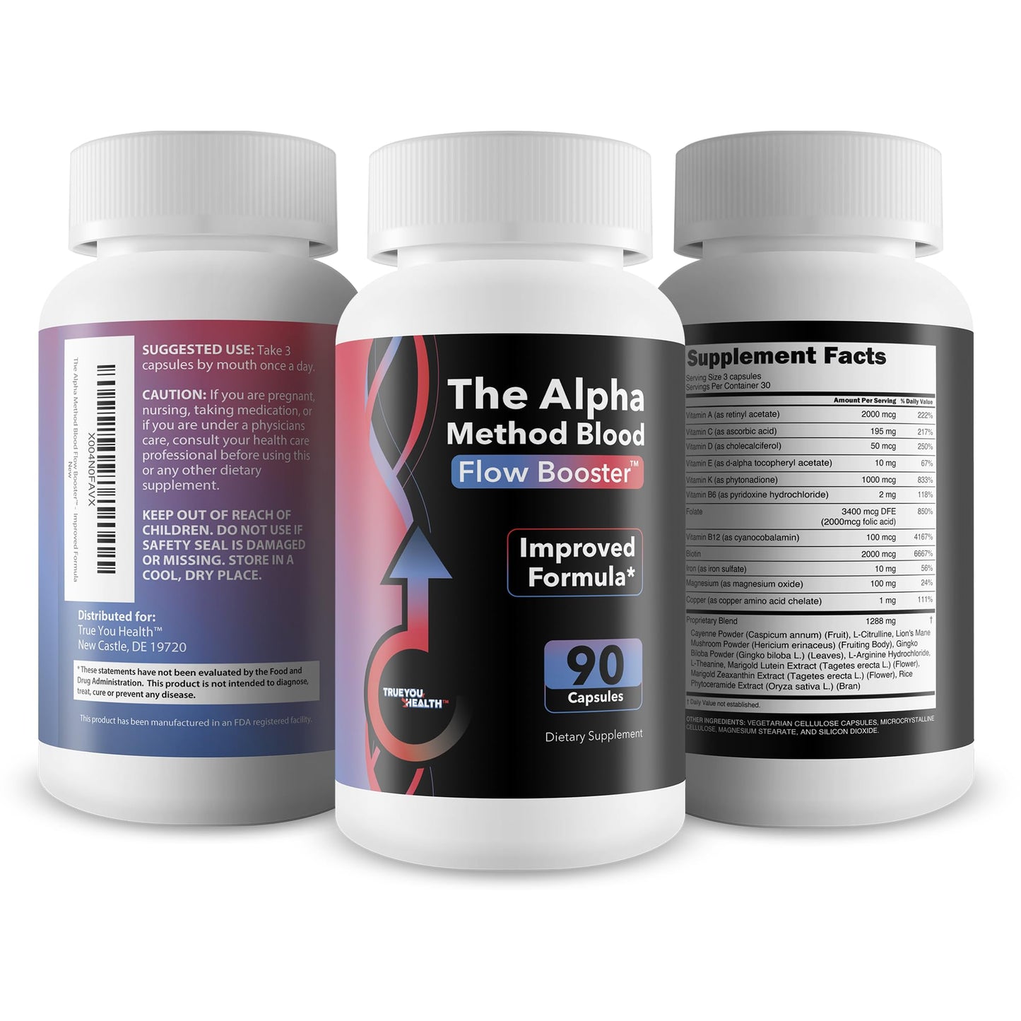 True You Health The Alpha Method Blood Flow Booster Capsule 90 Count