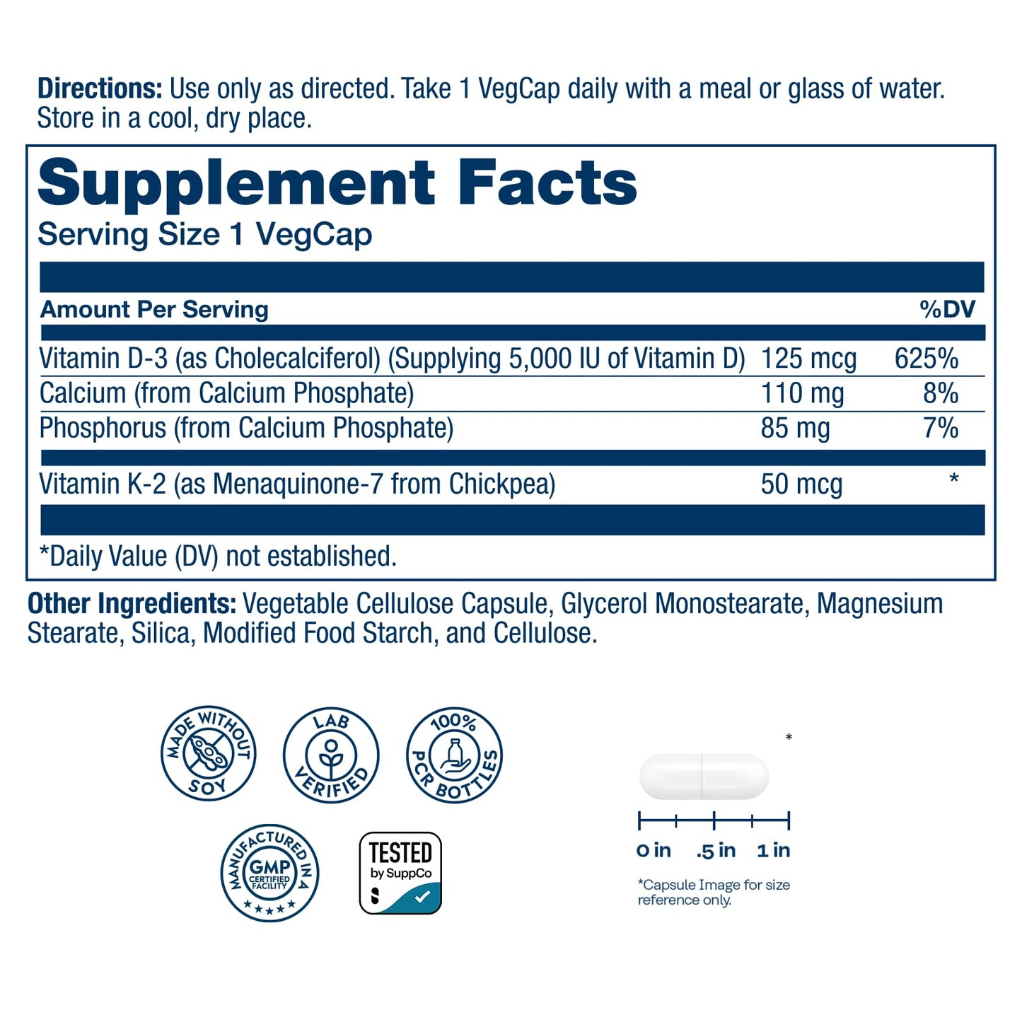 Solaray Vitamin D3 K2 Capsule 120 VegCaps