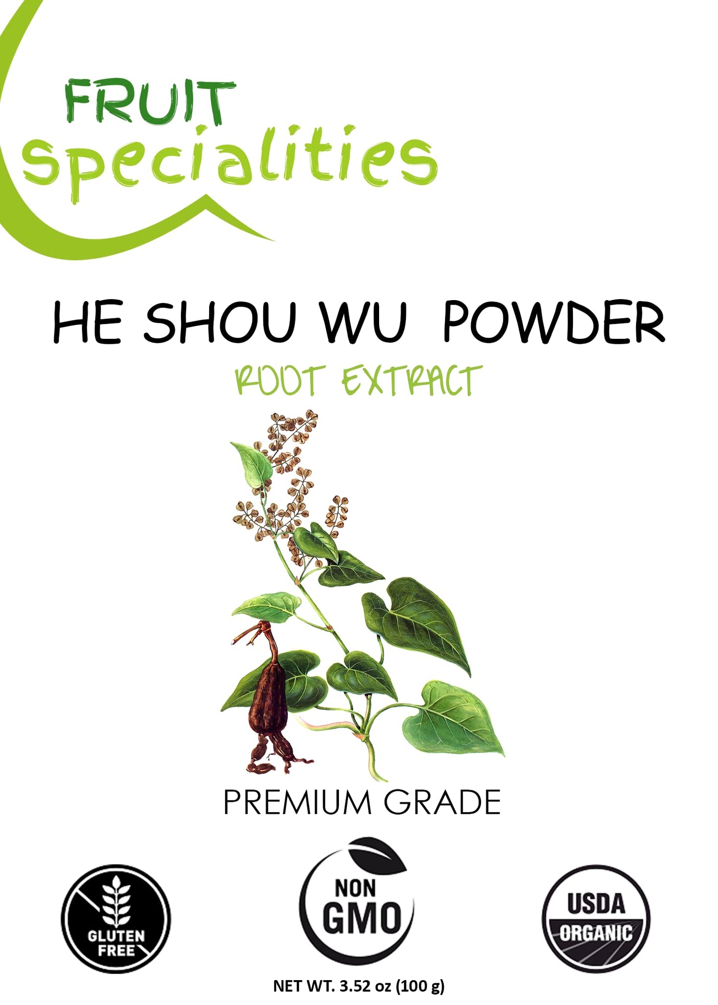 Generic Organic He Shou Wu, Pure Fo-Ti Root Powder, 3.52 oz