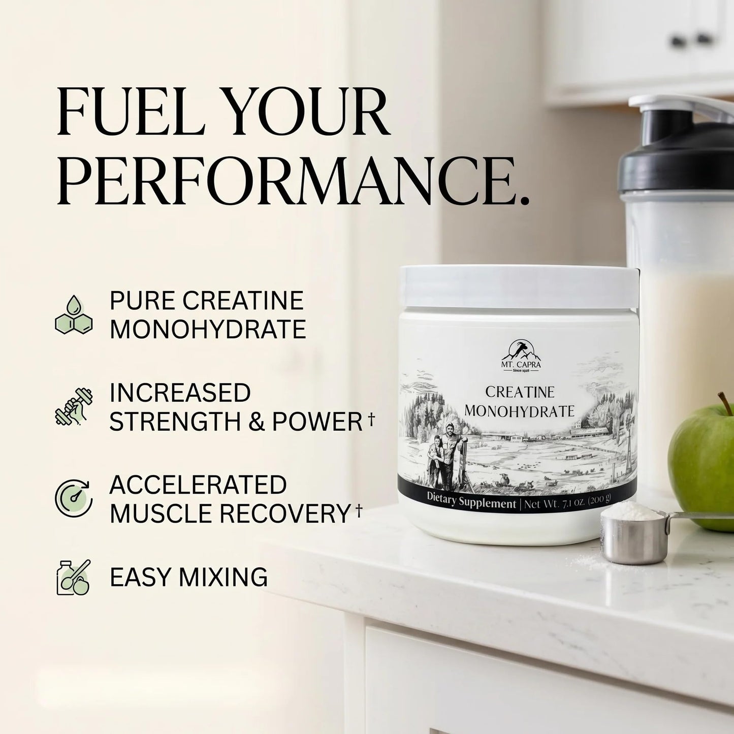 Mt. Capra Creatine Monohydrate Powder 7.1 oz