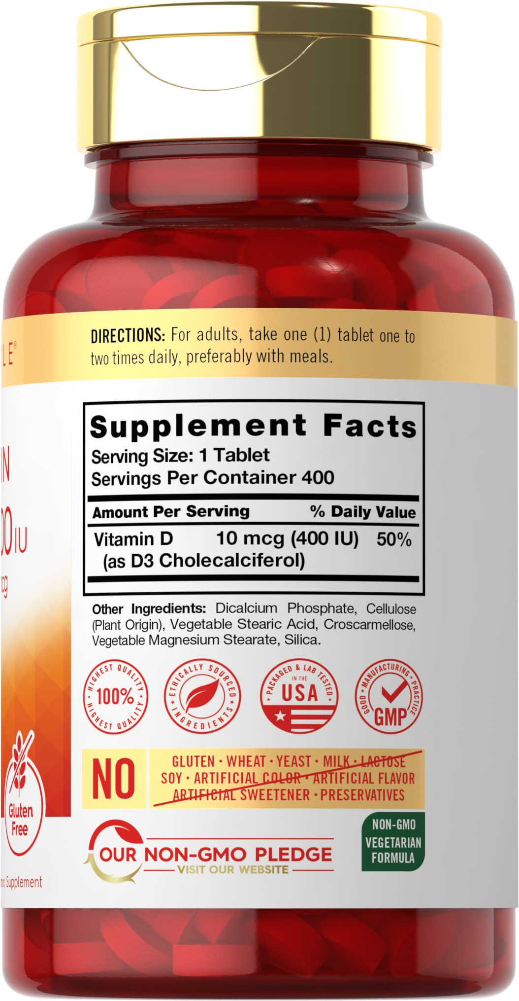 Carlyle Vitamin D3 400iu (10mcg) Tablets, 400 Count