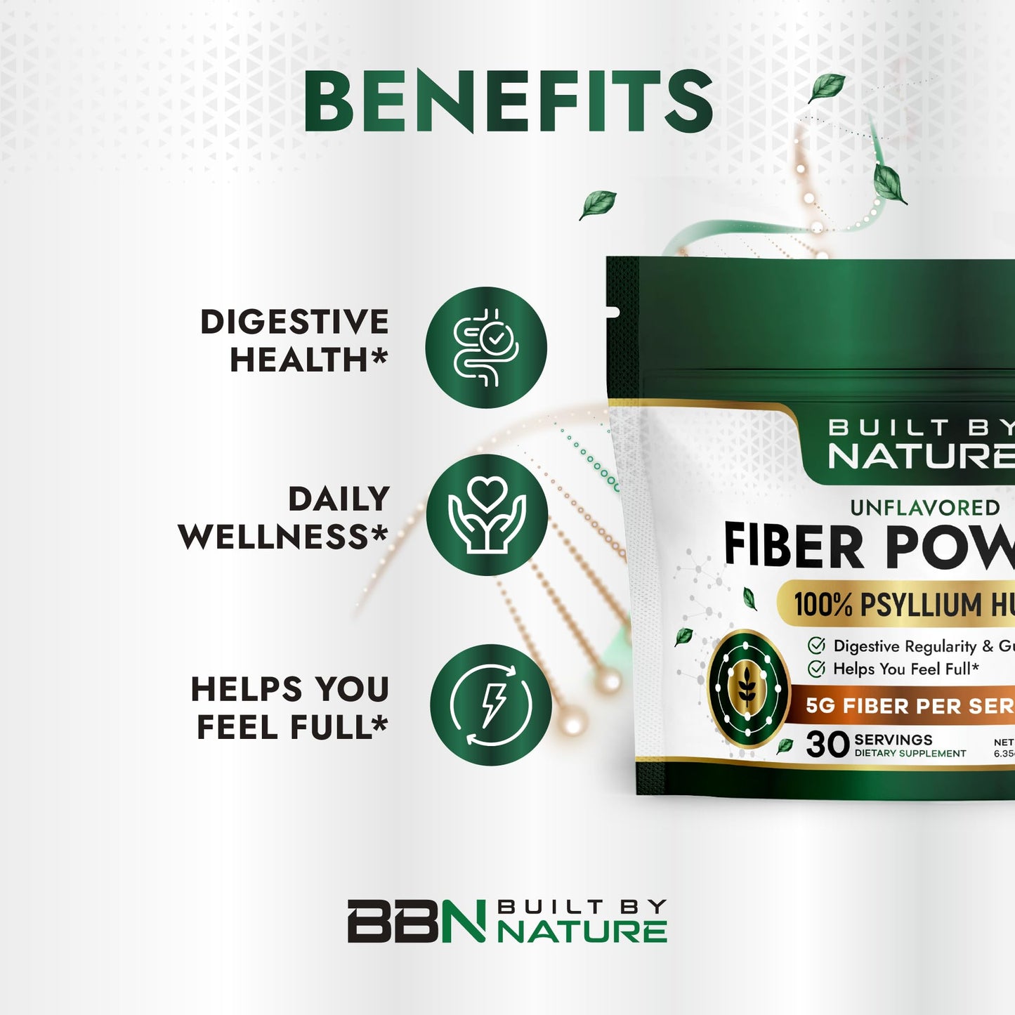 Built by Nature Psyllium Husk Fiber Powder 6.35 oz