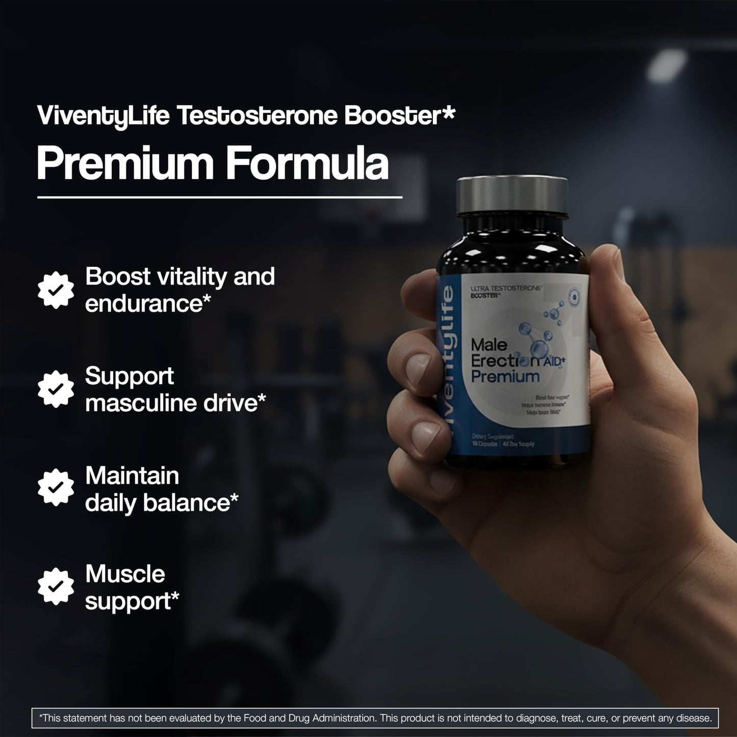 ViventyLife Testosterone Booster Supplement Capsules 1 Count