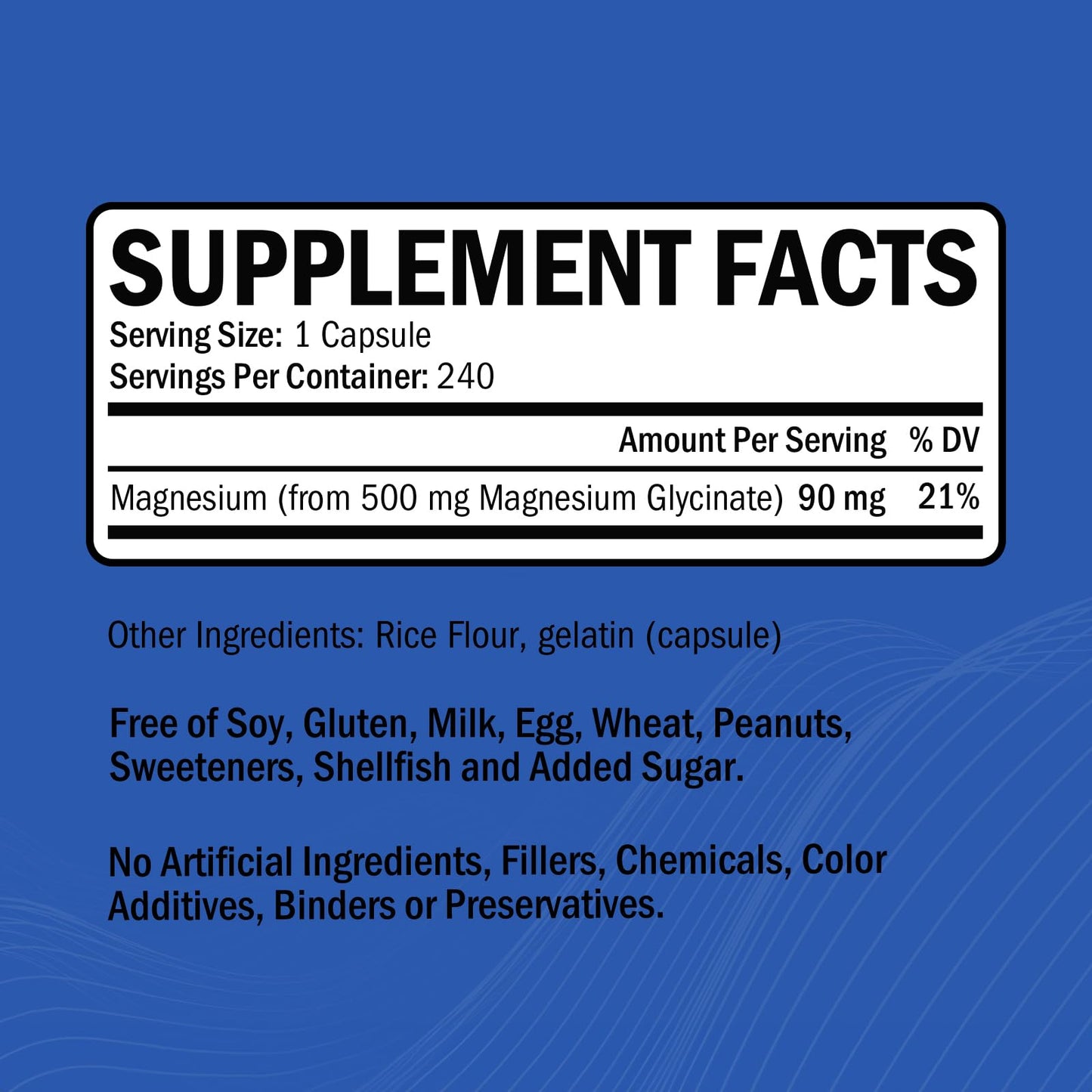 GOODBIO Magnesium Glycinate 500mg Capsule, 240 Capsules