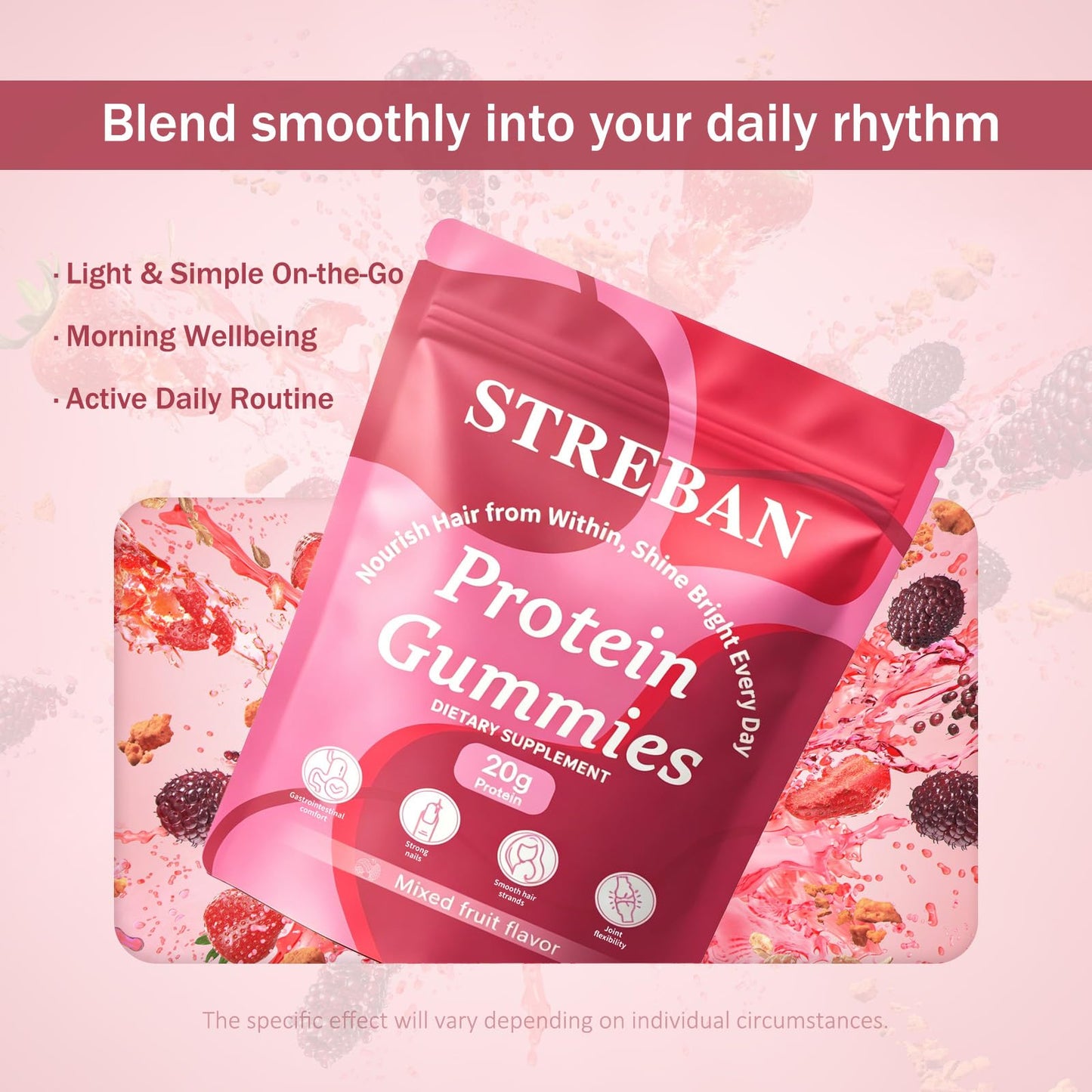 STREBAN Protein Gummies, 60 Gummies