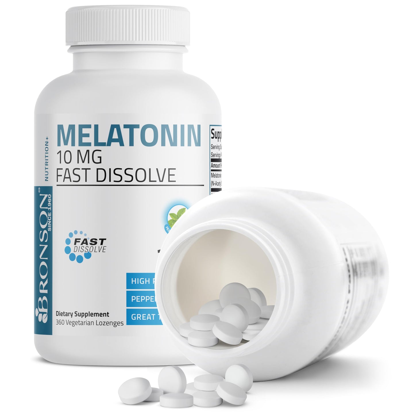 Bronson Melatonin 10 mg Fast Dissolve Peppermint Tablets, 360 Tablets