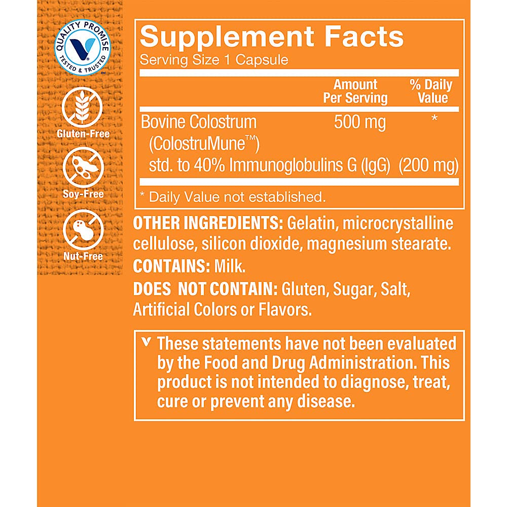 The Vitamin Shoppe Colostrum 40% IGG Supports Immune Health Capsules, 120 Count