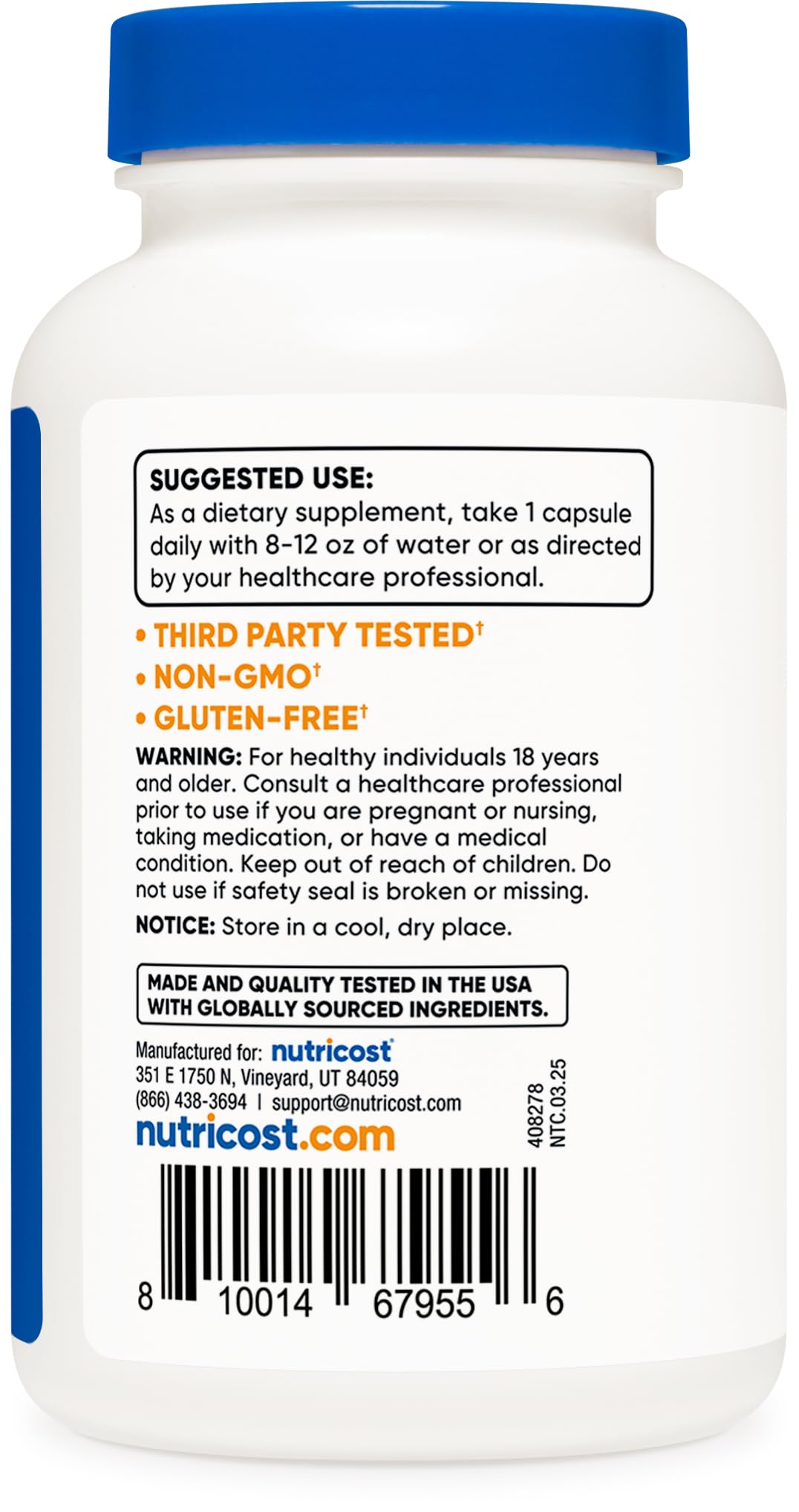 Nutricost Vitamin B6 (Pyridoxine HCl) 100mg Capsule, 240 Count