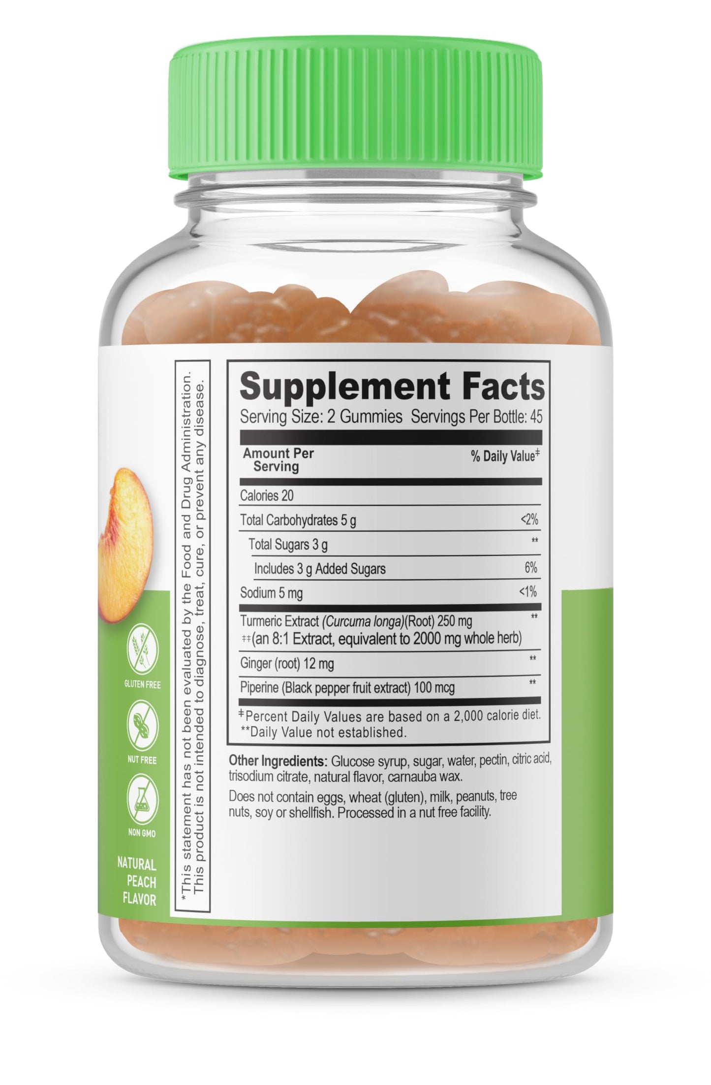 Lifeable Turmeric Curcumin with Ginger & Black Pepper Extract 2000mg 180 Gummies
