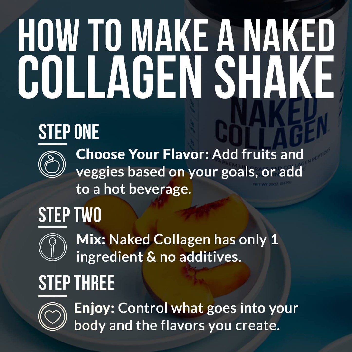 NAKED Caramel Collagen Peptides Protein Powder, 20 oz