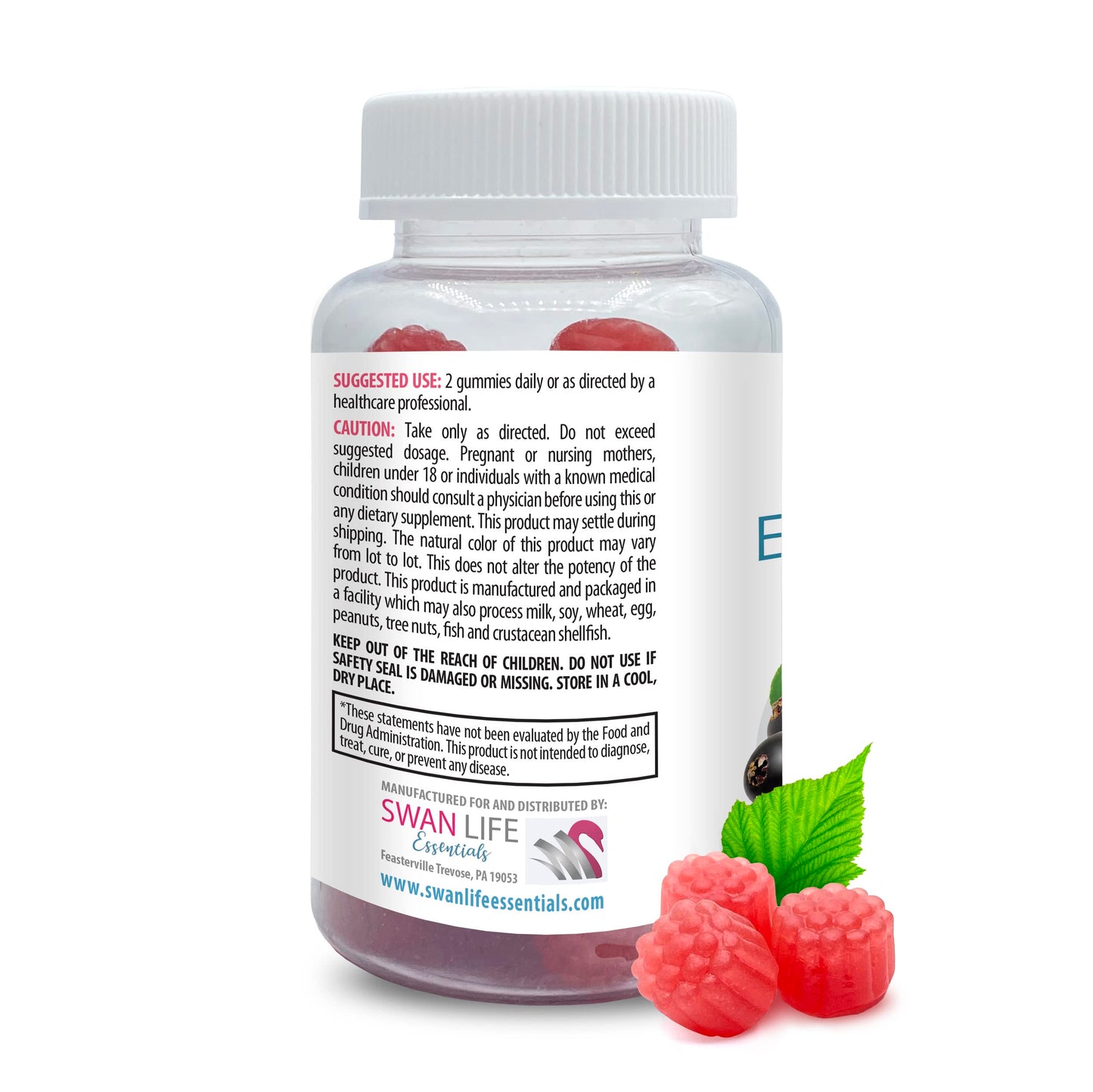 Swan Life Essentials Elderberry Immune Support Gummies, 60 Count